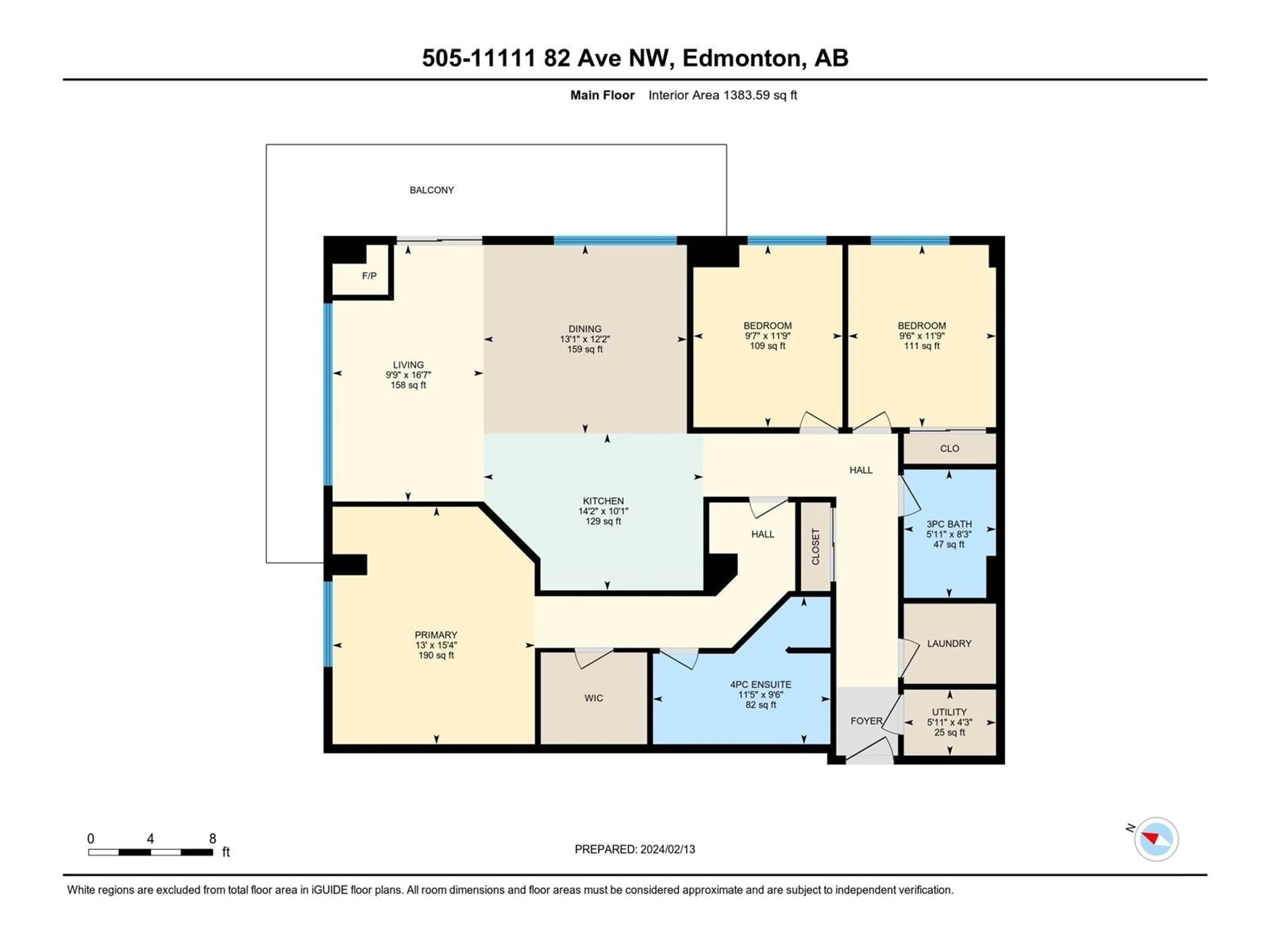 Floor plan for #505 11111 82 AV NW, Edmonton Alberta T6G0T3