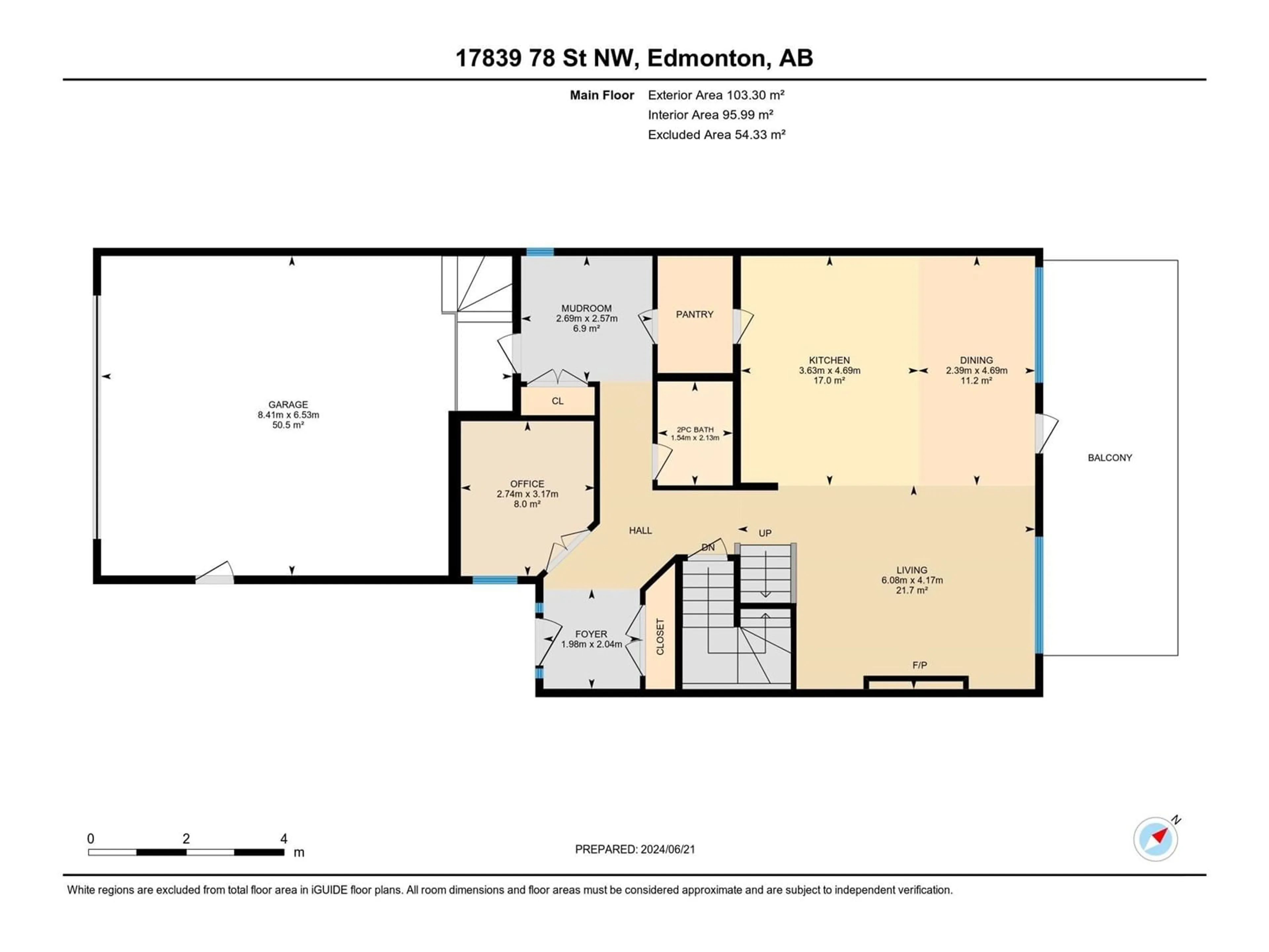 Floor plan for 17839 78 ST NW NW, Edmonton Alberta T5Z0L7