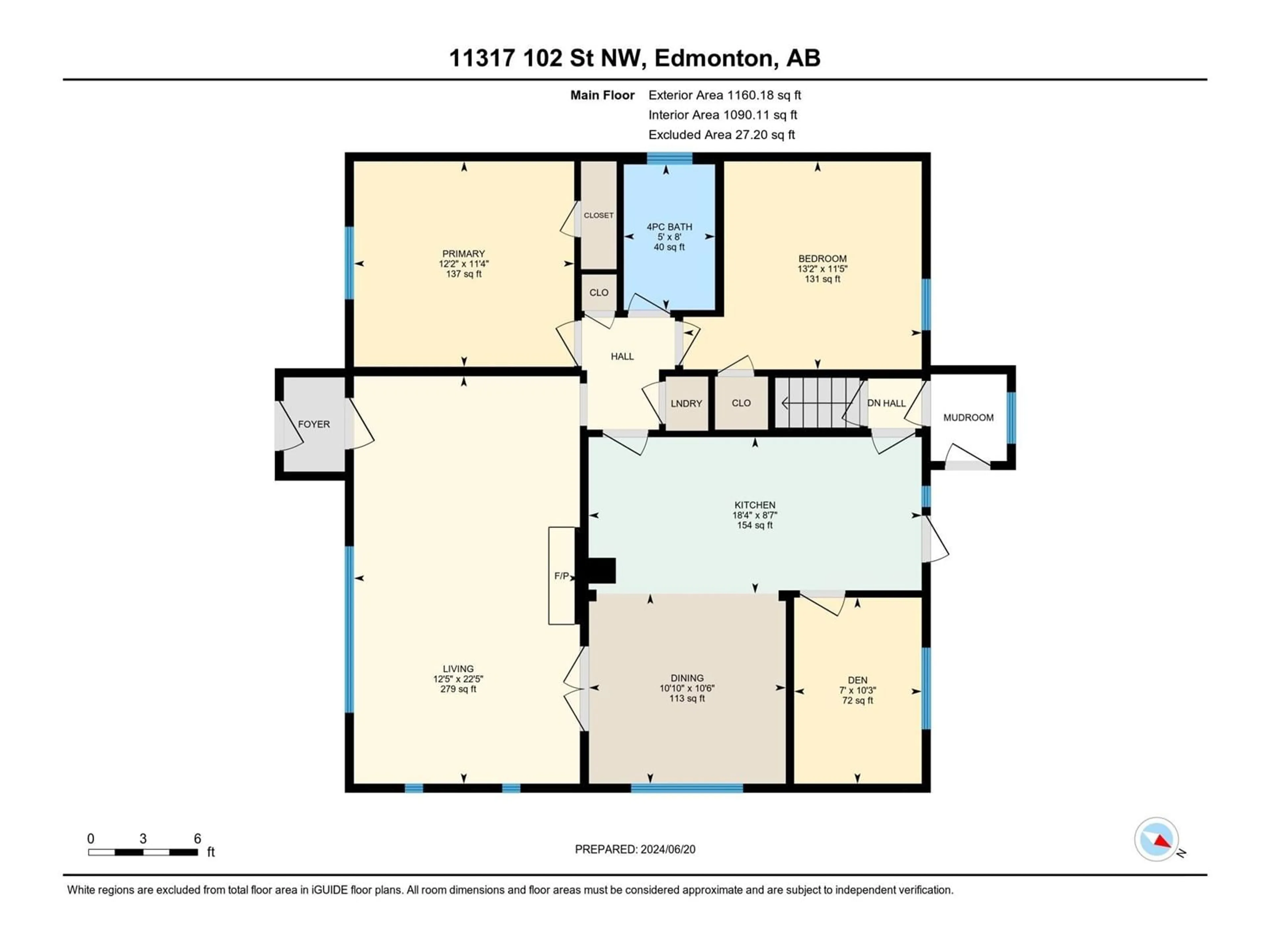 Floor plan for 11317 102 ST NW, Edmonton Alberta T5G2E5