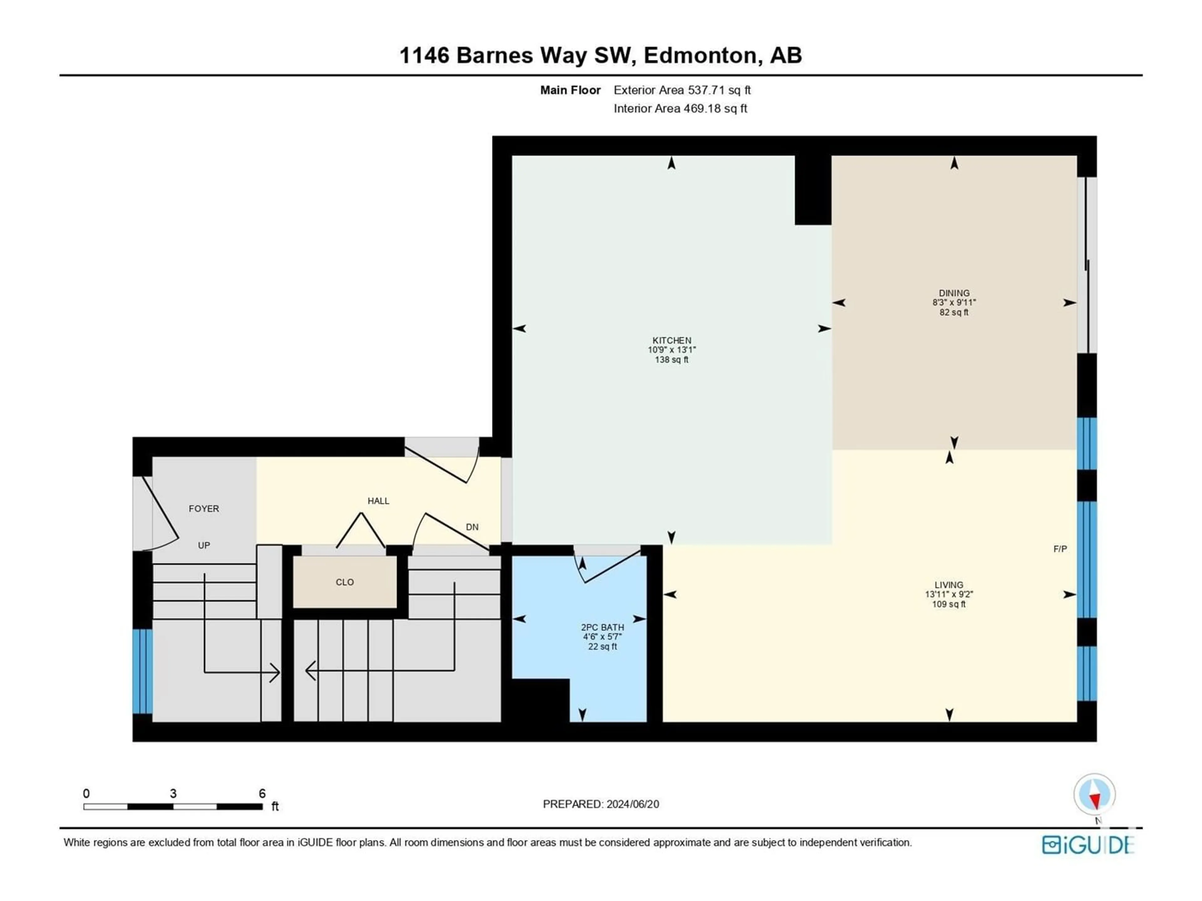 Floor plan for 1146 BARNES WY SW, Edmonton Alberta T6W1J4