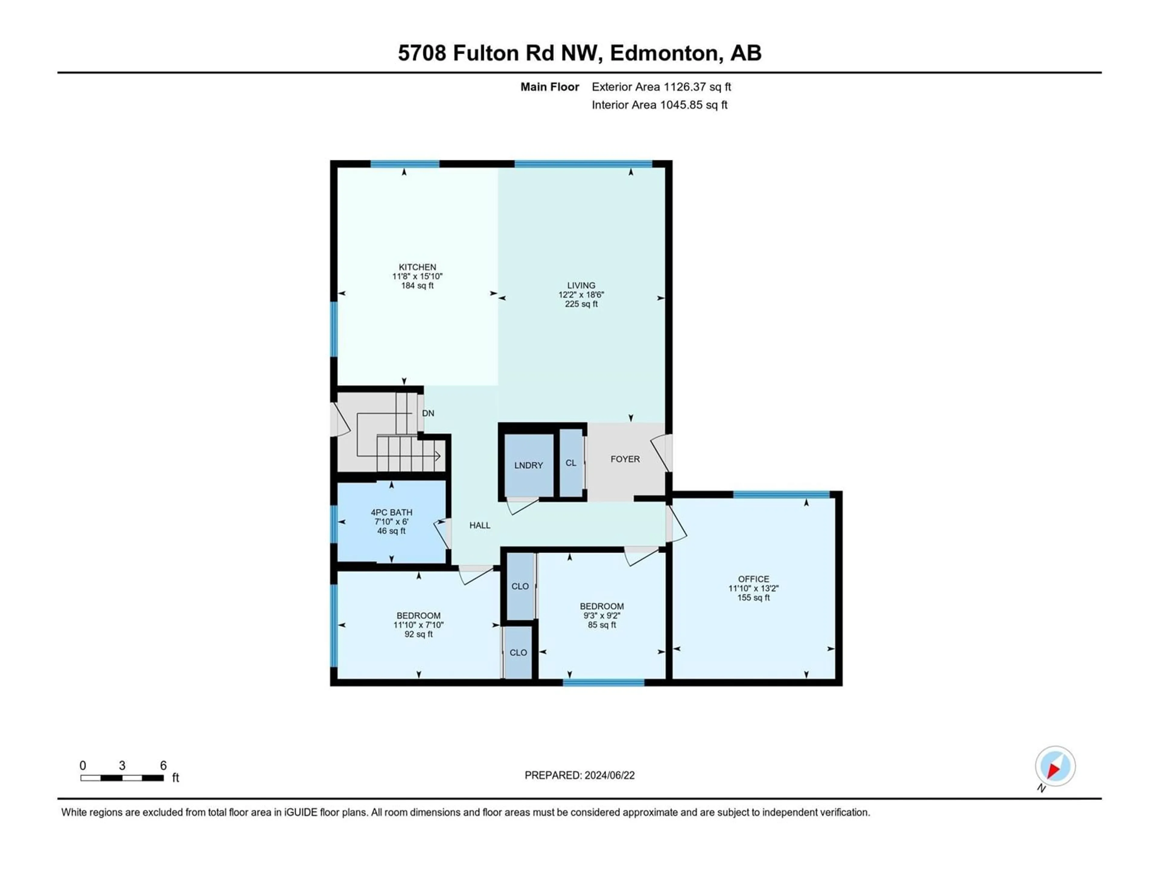 Floor plan for 5708 FULTON RD NW, Edmonton Alberta T6M0G4