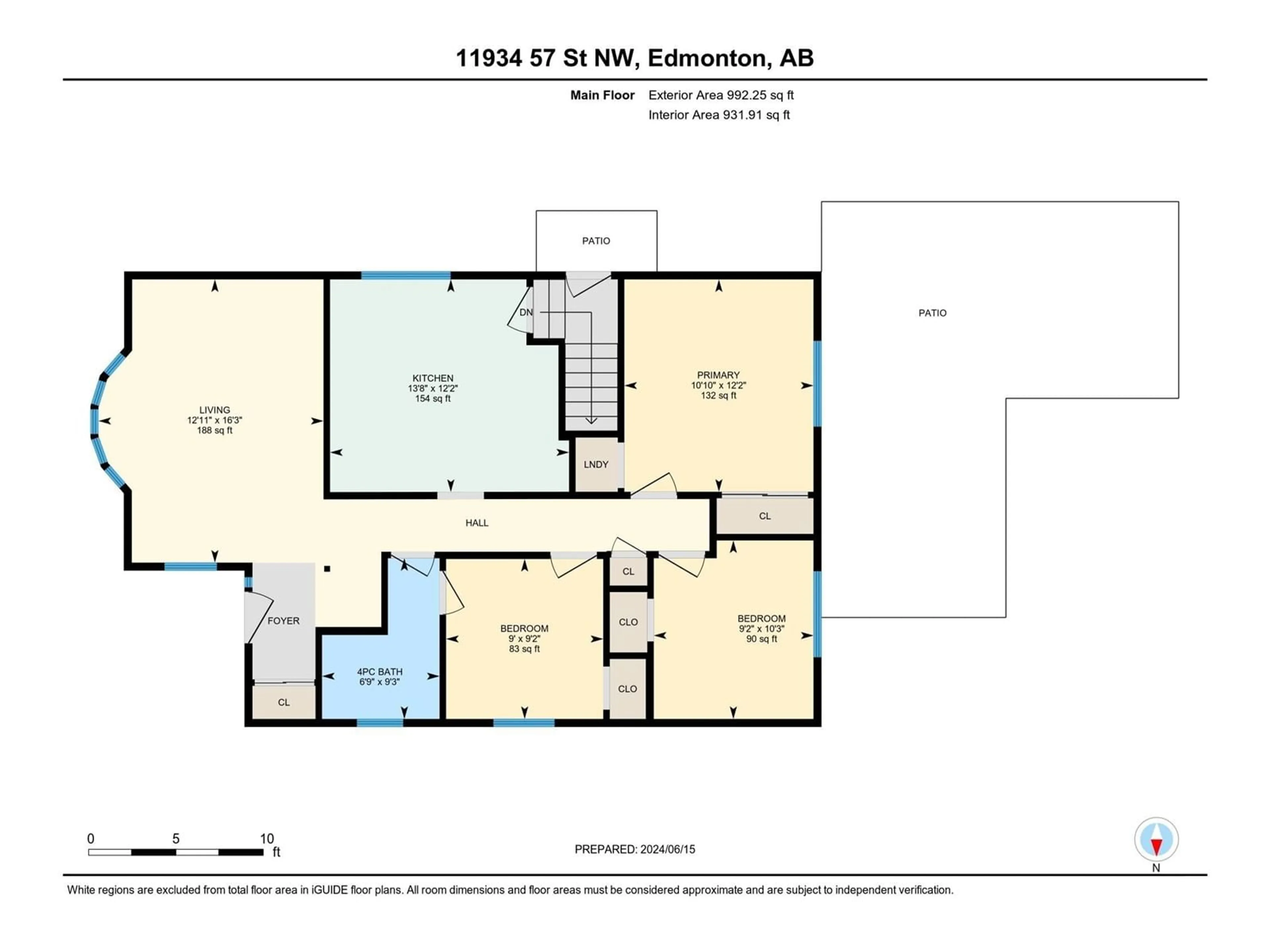 Floor plan for 11934 57 ST NW, Edmonton Alberta T5W3V7