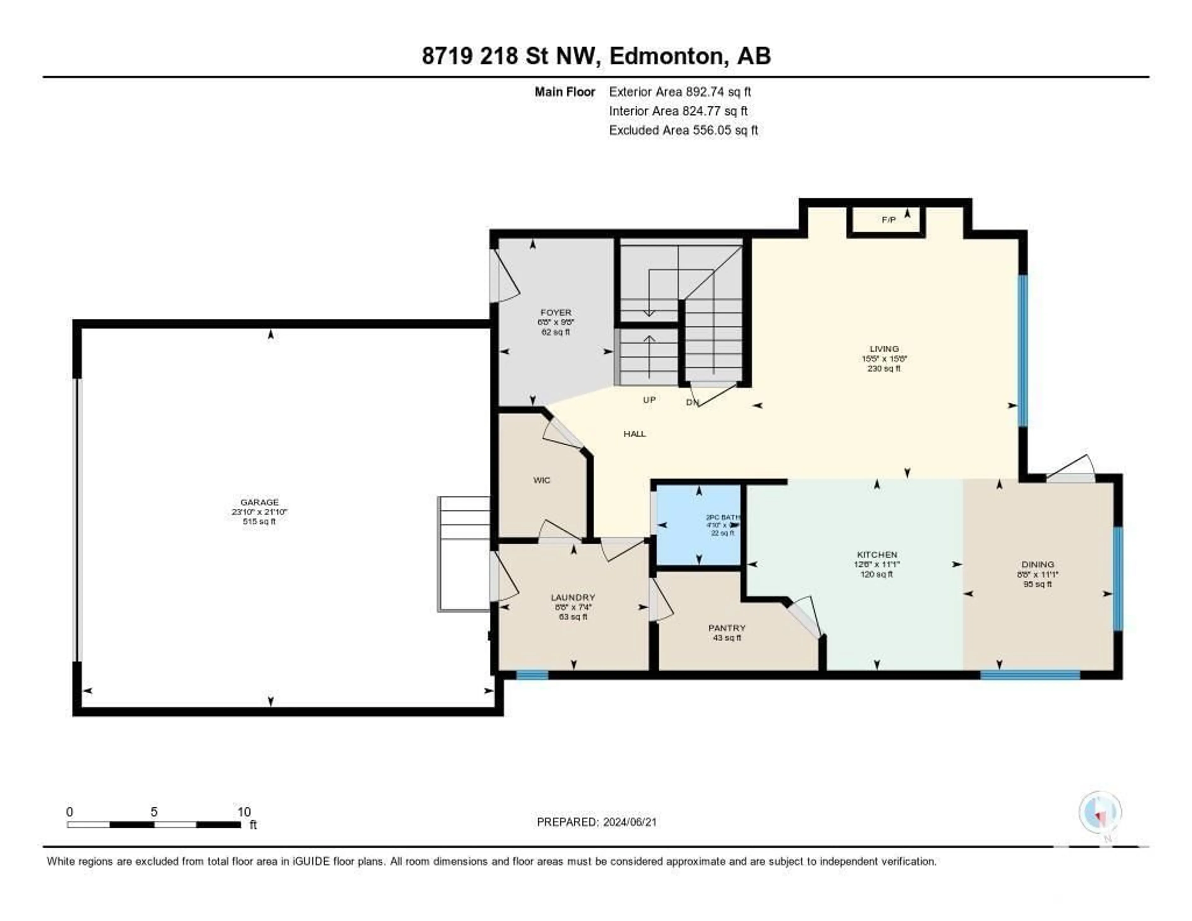 Floor plan for 8719 218 ST NW, Edmonton Alberta T5T4R7