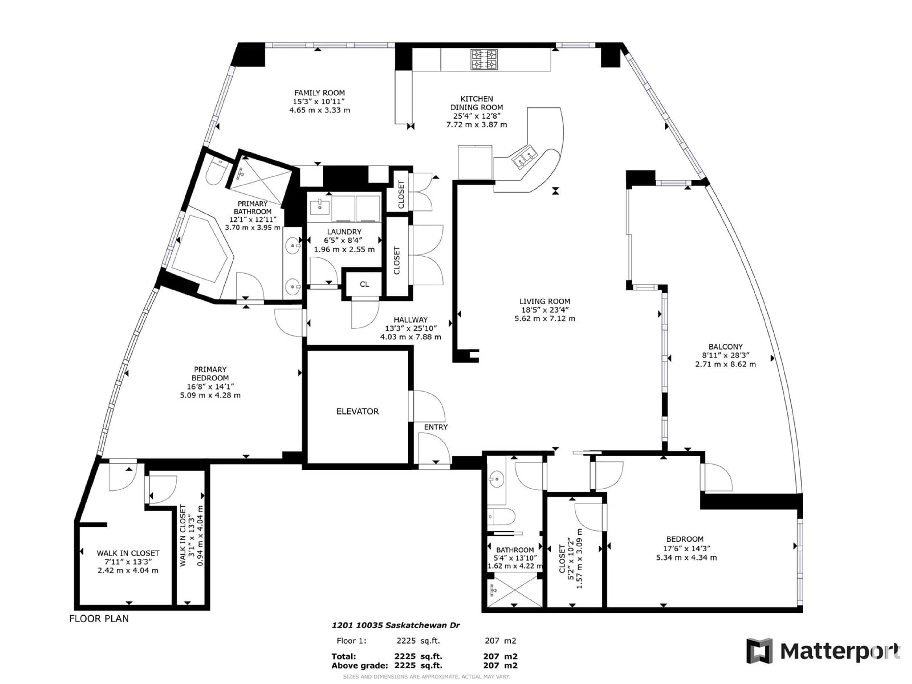 Floor plan for #1201 10035 SASKATCHEWAN DR NW, Edmonton Alberta T6E4R4