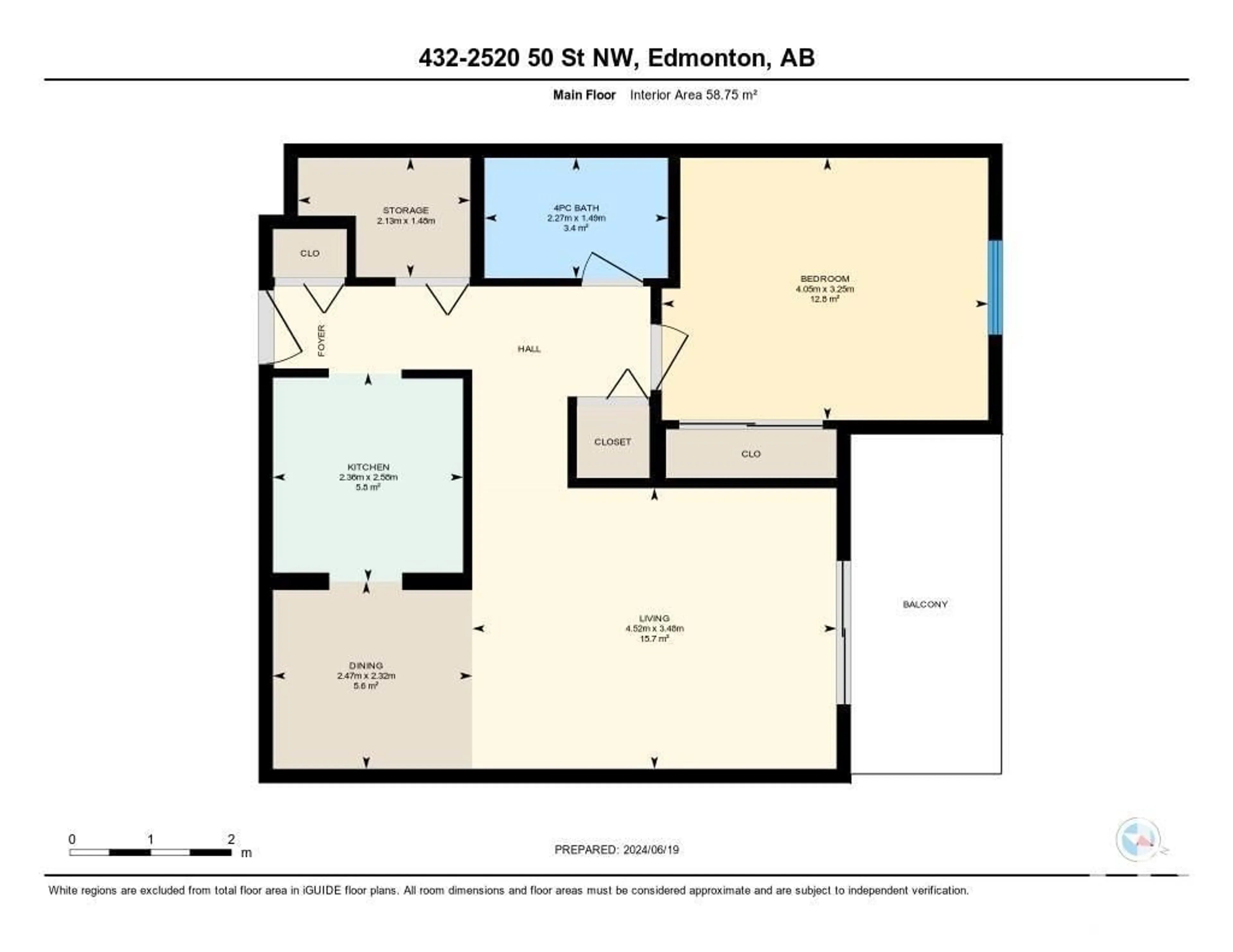 Floor plan for #432 2520 50 ST NW, Edmonton Alberta T6L7A8