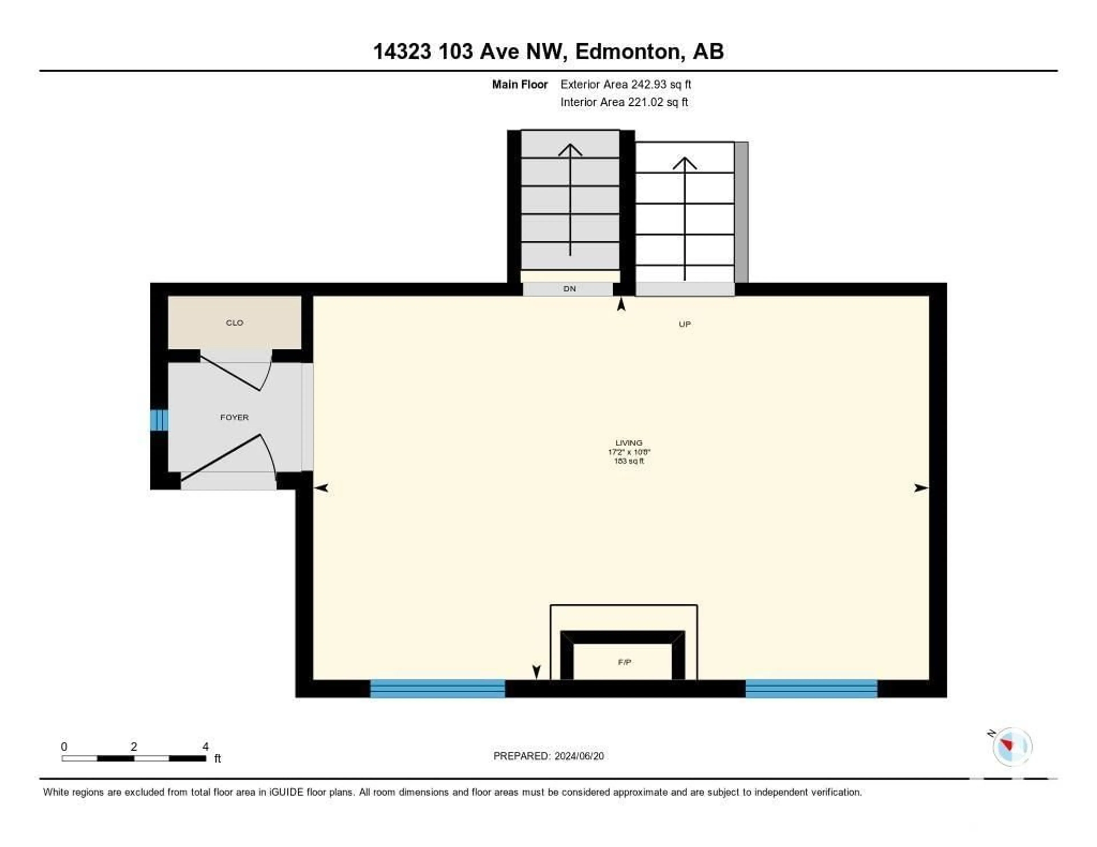 Floor plan for 14323 103 AV NW, Edmonton Alberta T5N0T1