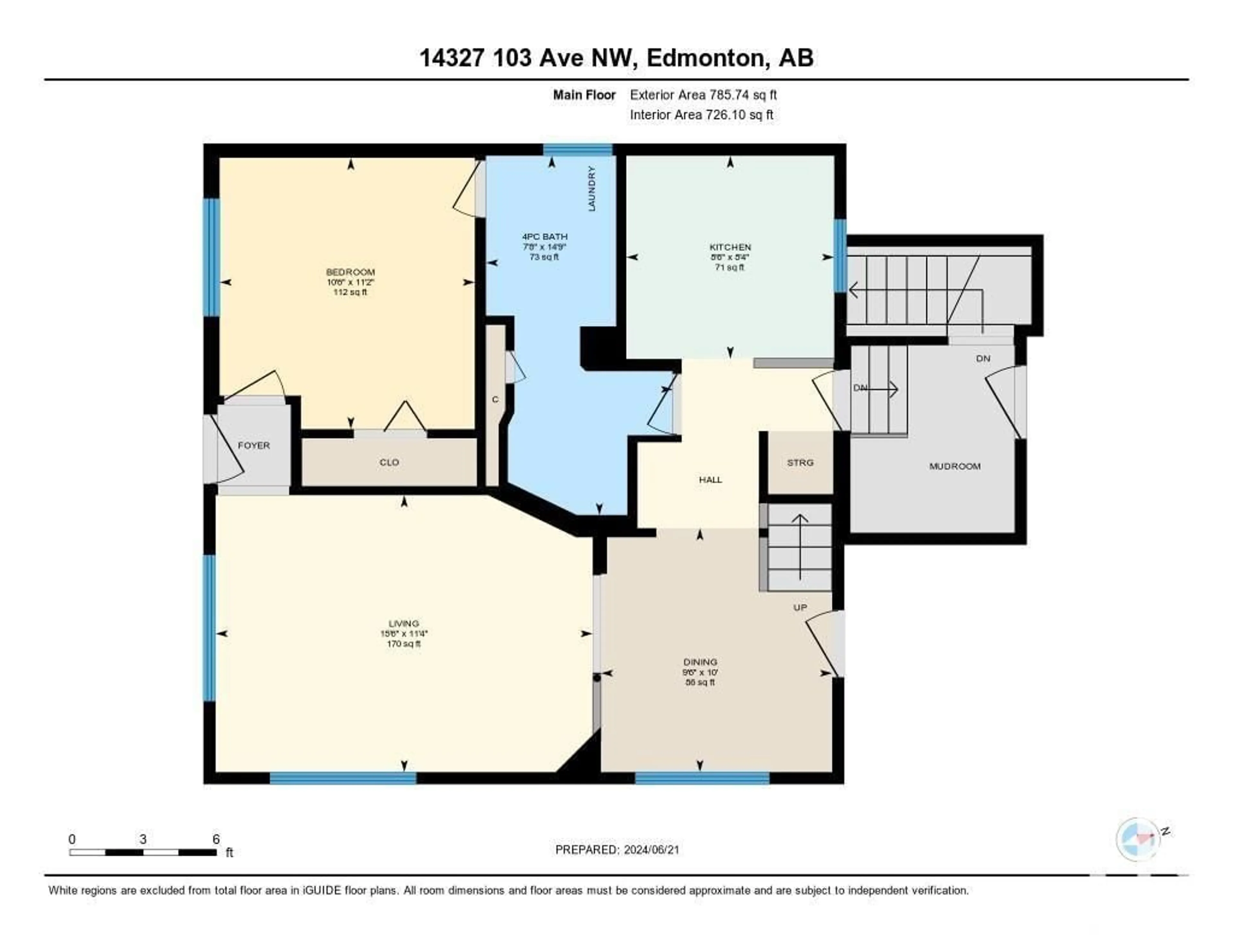 Floor plan for 14327 103 AV NW, Edmonton Alberta T5N0T1