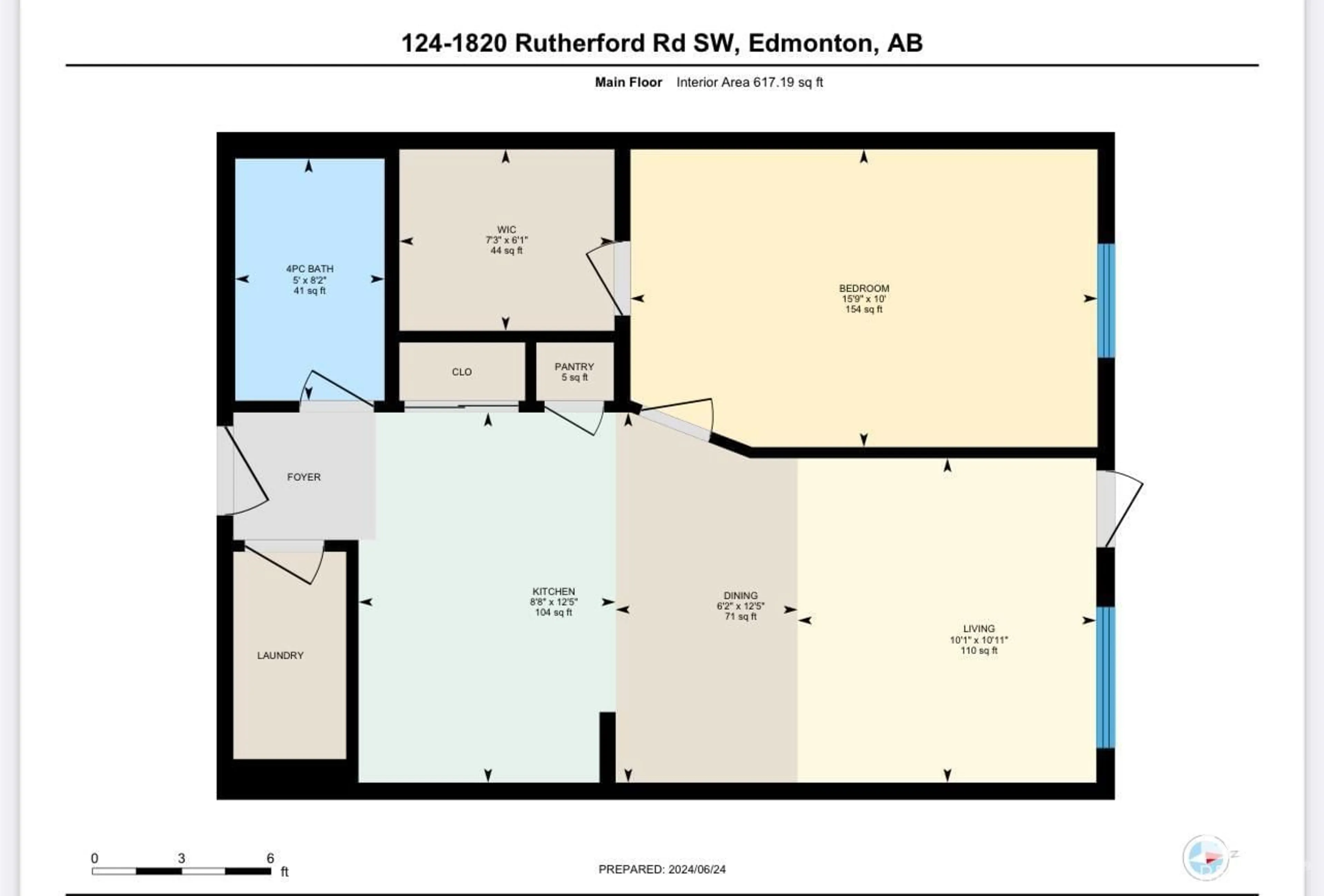 Floor plan for #124 1820 RUTHERFORD RD SW, Edmonton Alberta T6W2K6