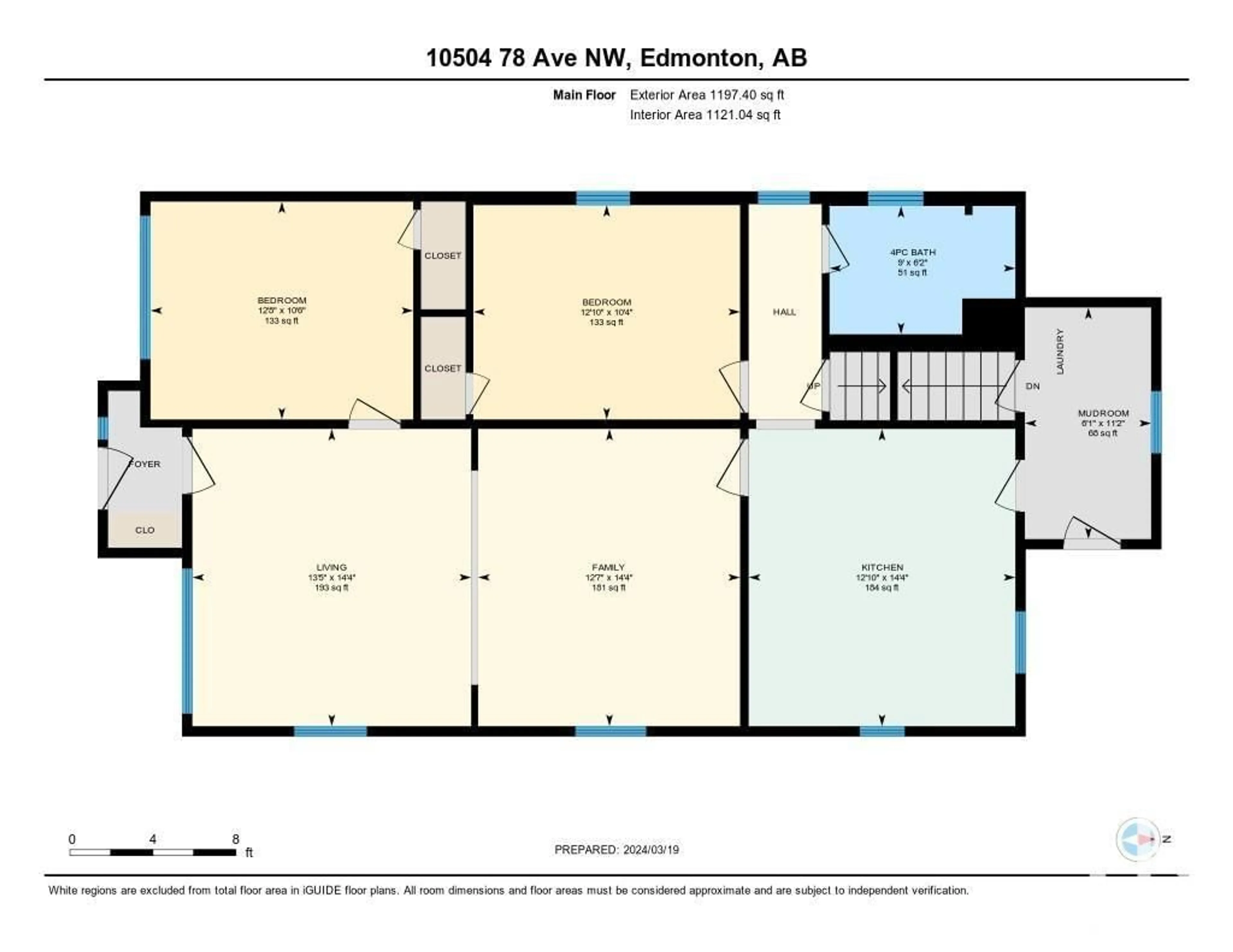 Floor plan for 10504 78 AV NW, Edmonton Alberta T6E1P4