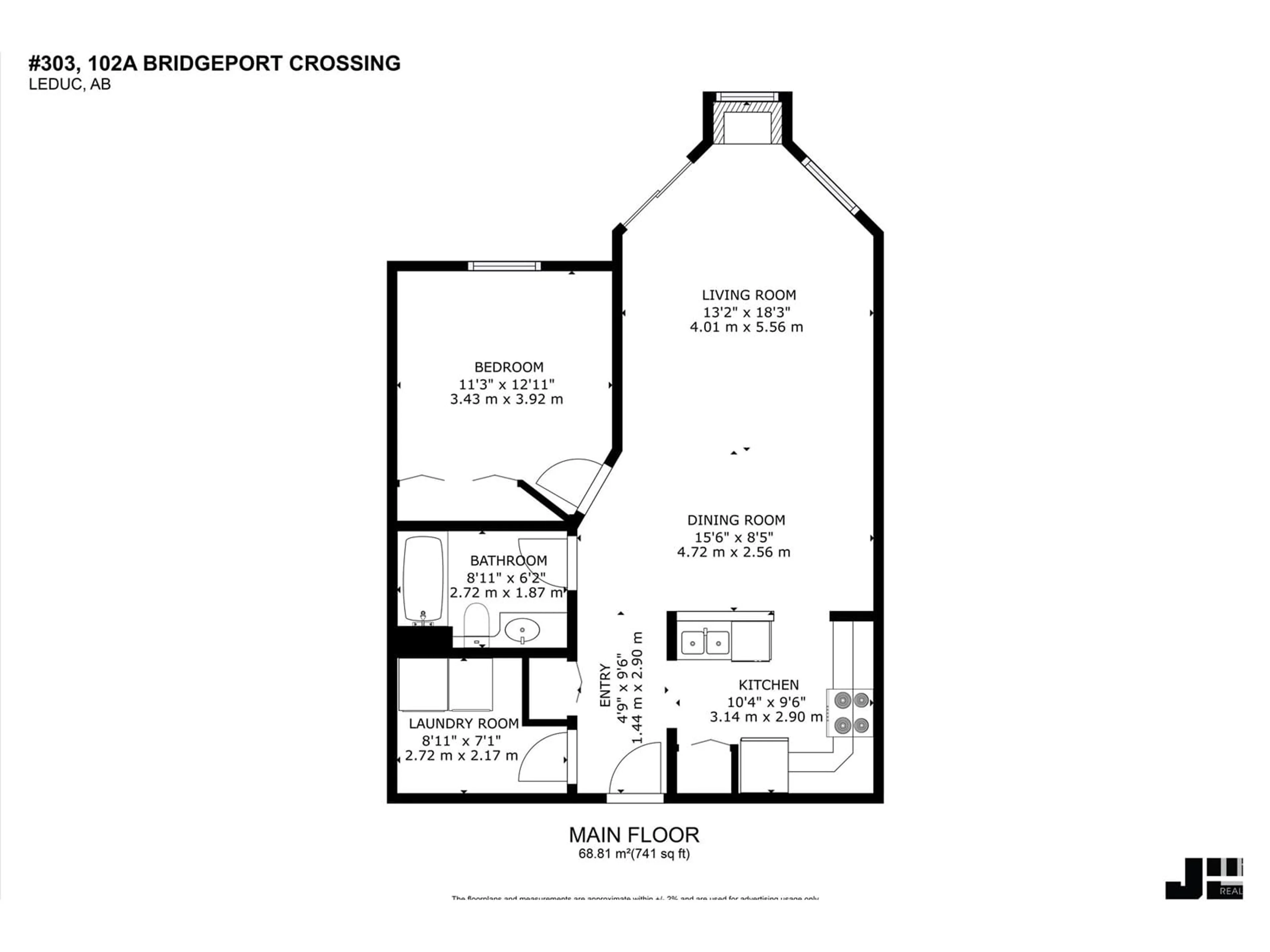 Floor plan for #303 102A BRIDGEPORT CX, Leduc Alberta T9E8K8