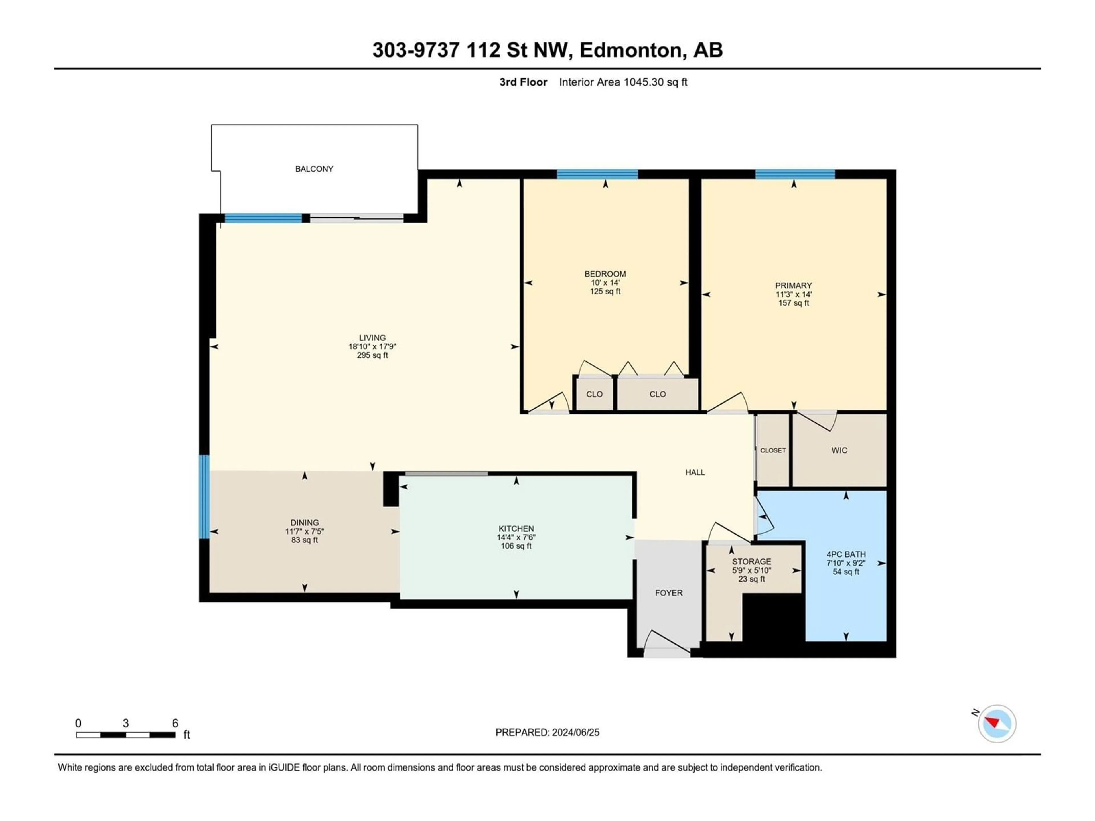 Floor plan for #303 9737 112 ST NW, Edmonton Alberta T5K1L3