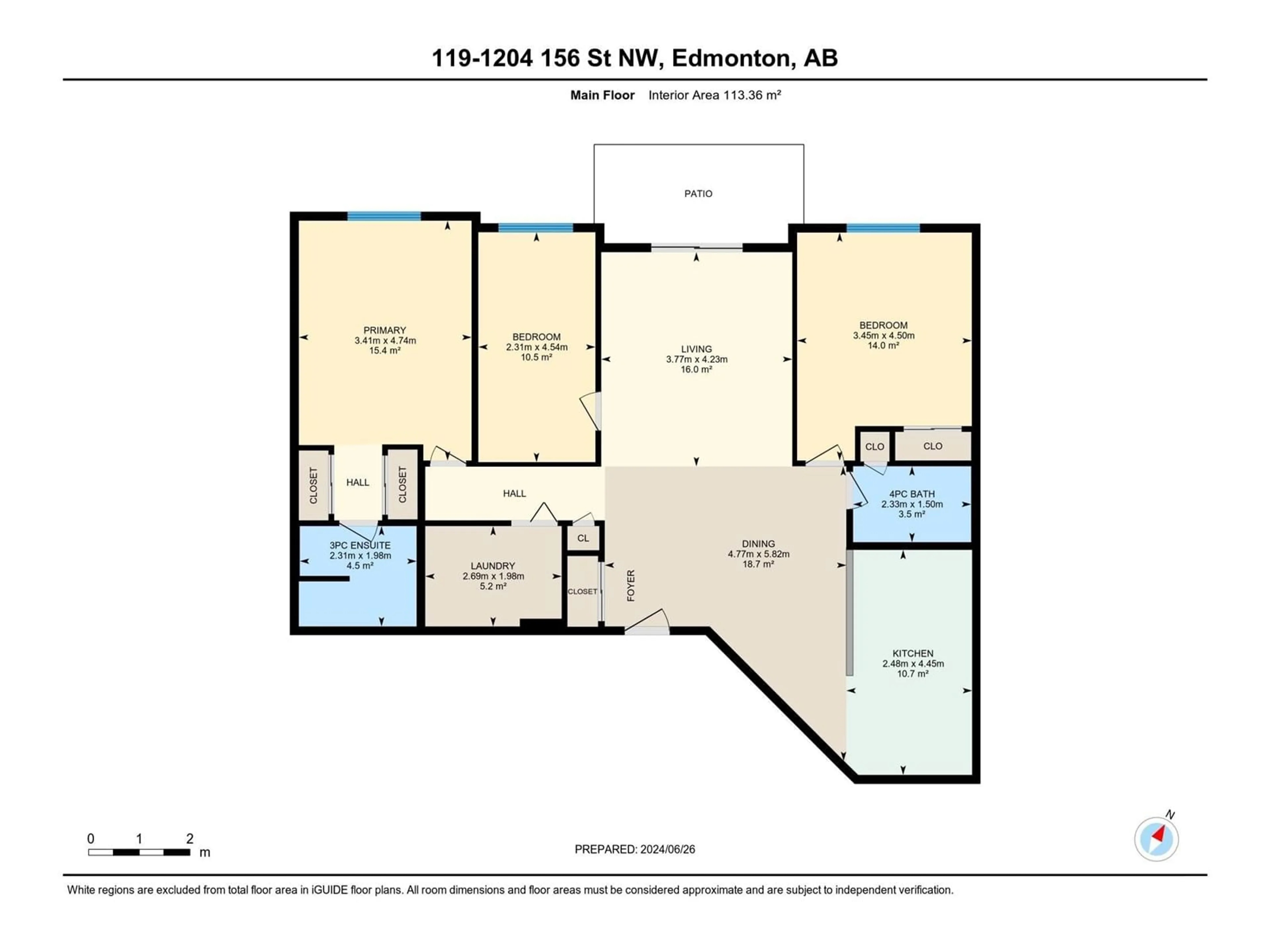 Floor plan for #119 1204 156 ST NW, Edmonton Alberta T6R0R6