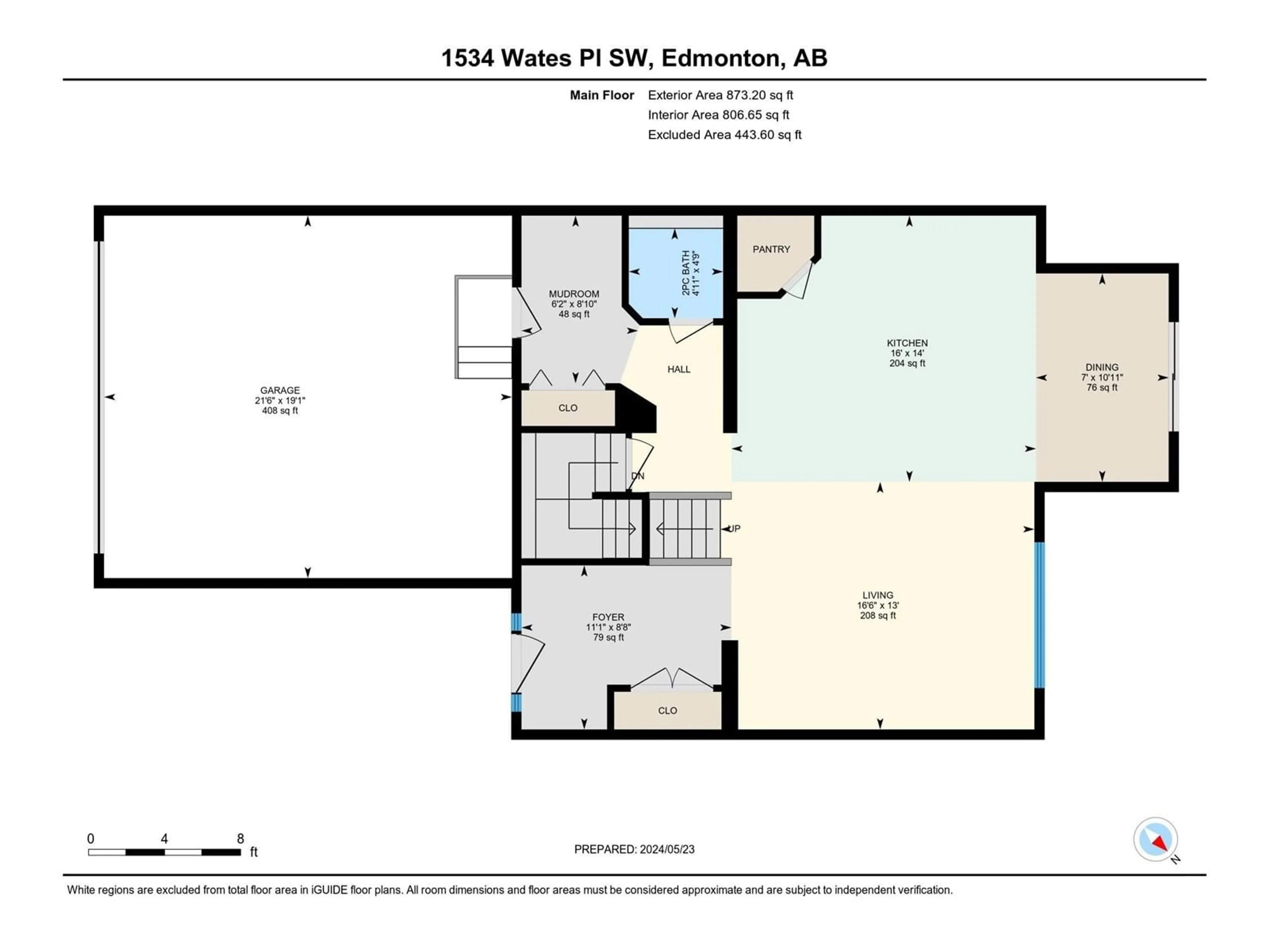 Floor plan for 1534 WATES PL SW, Edmonton Alberta T6W0T9