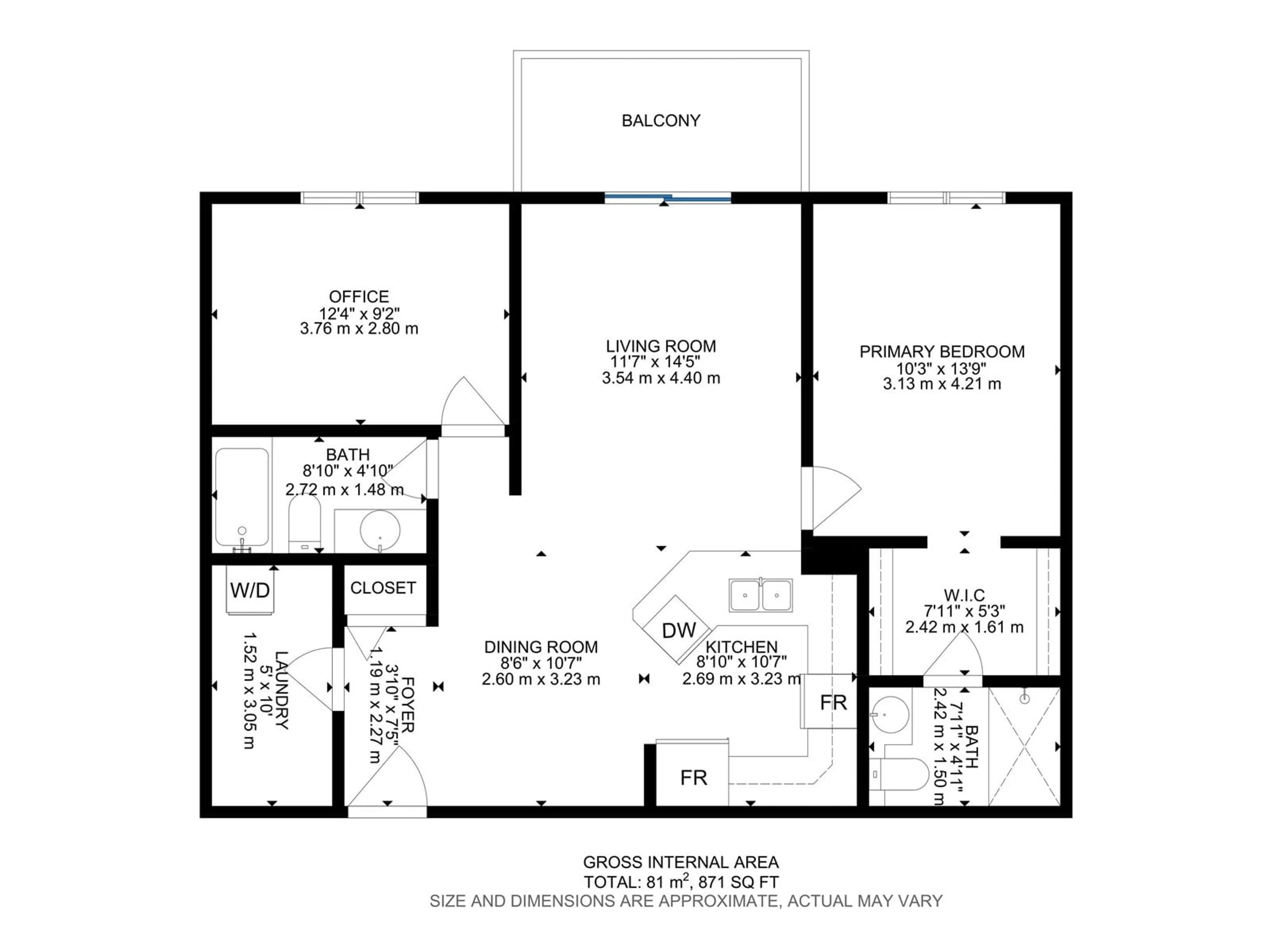 Floor plan for #403 2208 44 AV NW, Edmonton Alberta T6T0G6