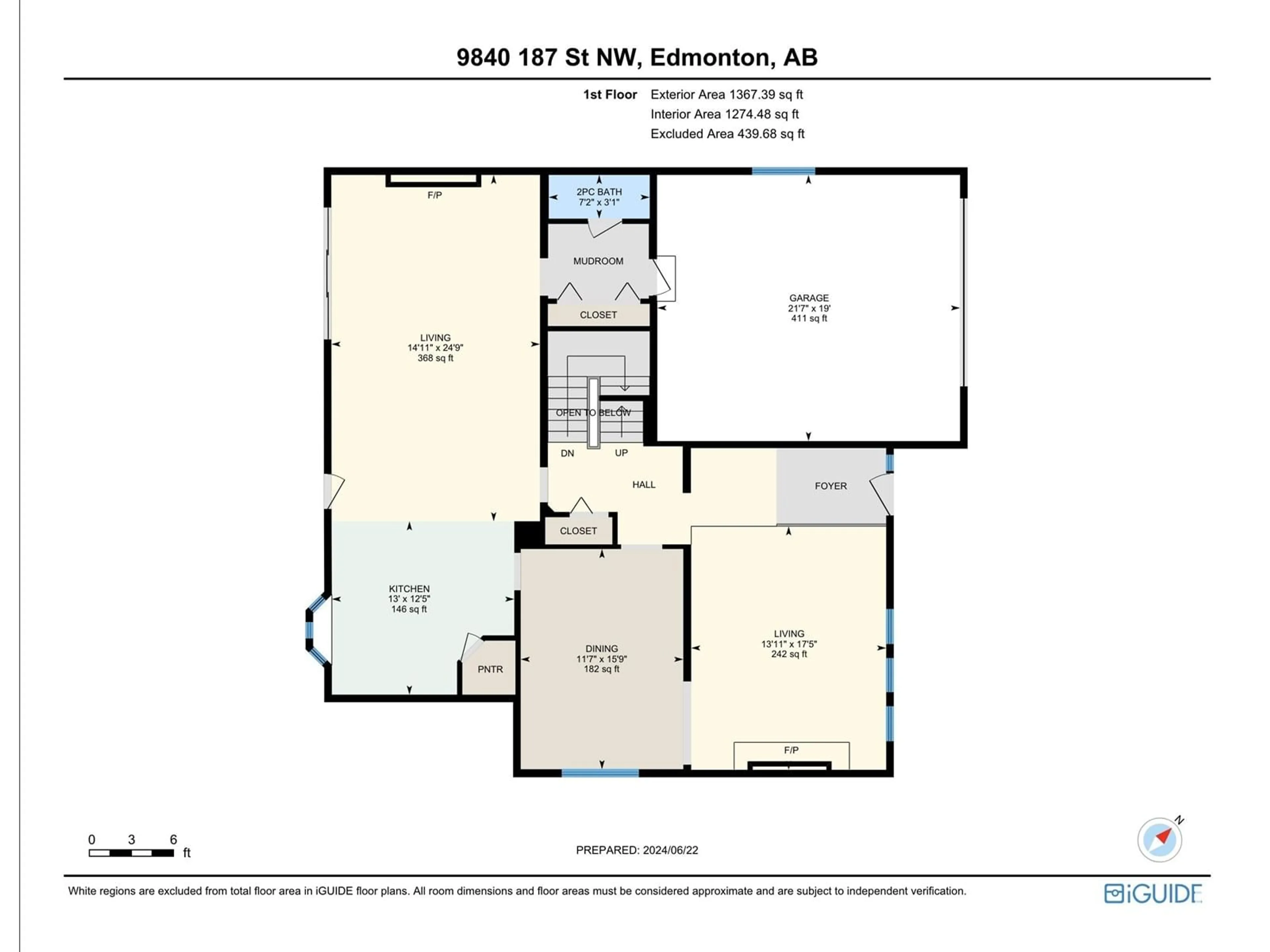Floor plan for 9840 187 ST NW, Edmonton Alberta T5T3E8
