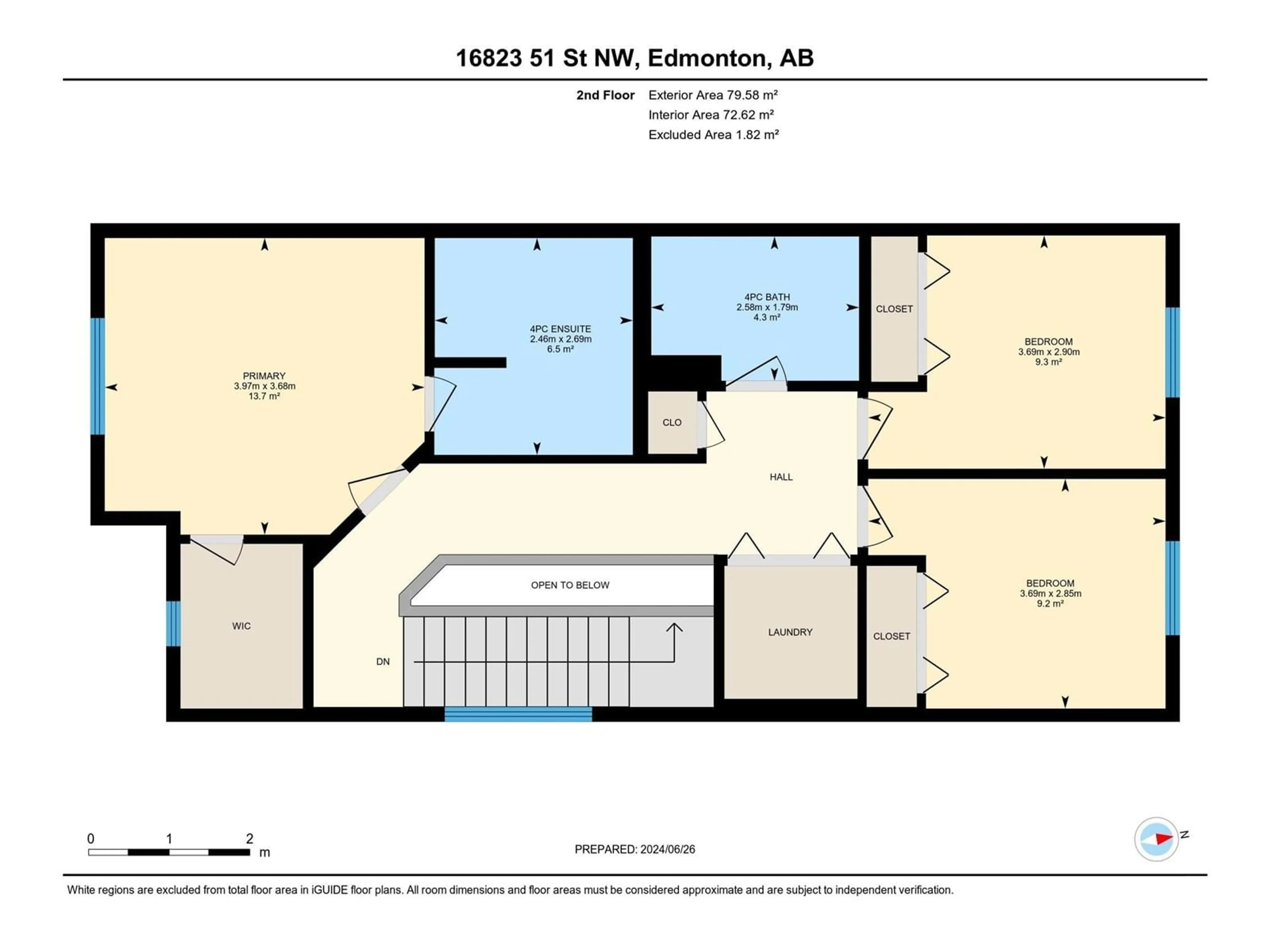 Floor plan for 16823 51 ST NW, Edmonton Alberta T5Y0R8