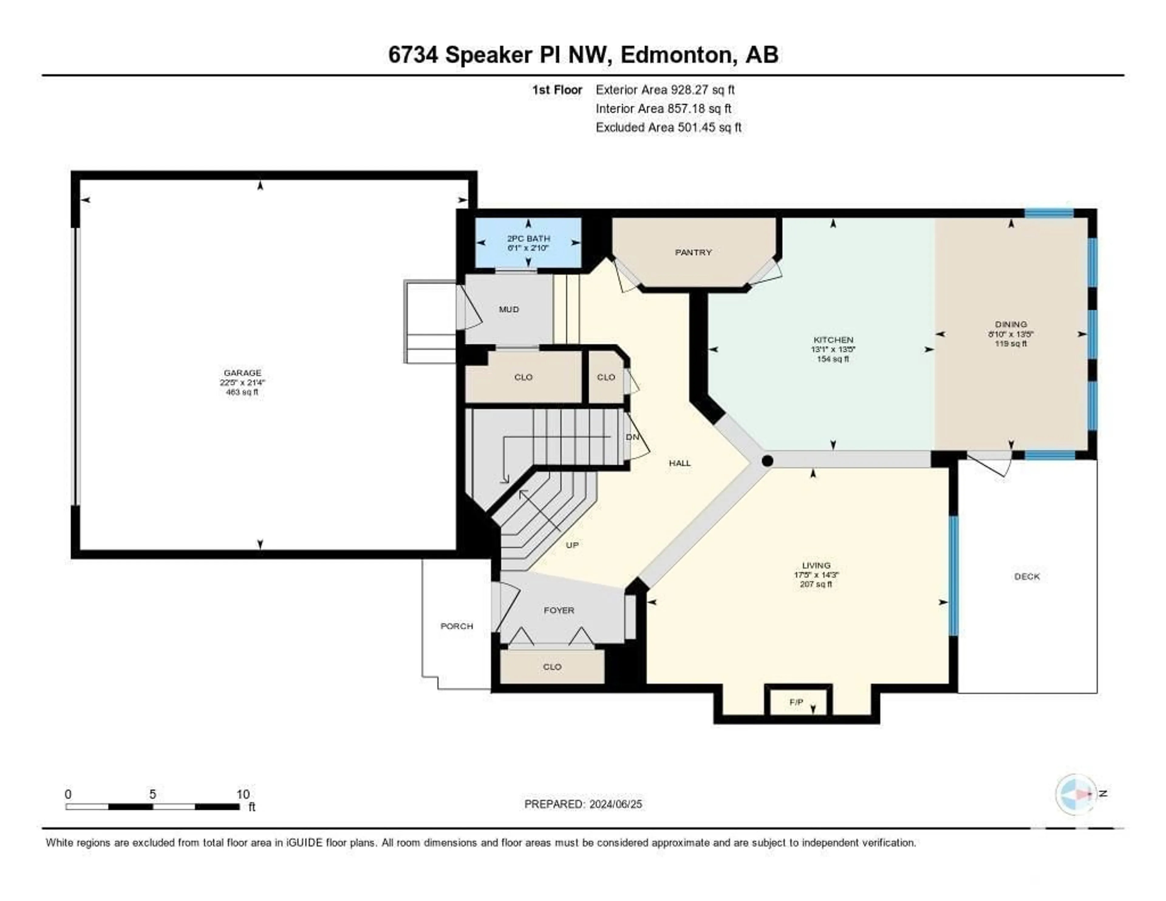 Floor plan for 6734 SPEAKER PLACE PL NW, Edmonton Alberta T6R0N9