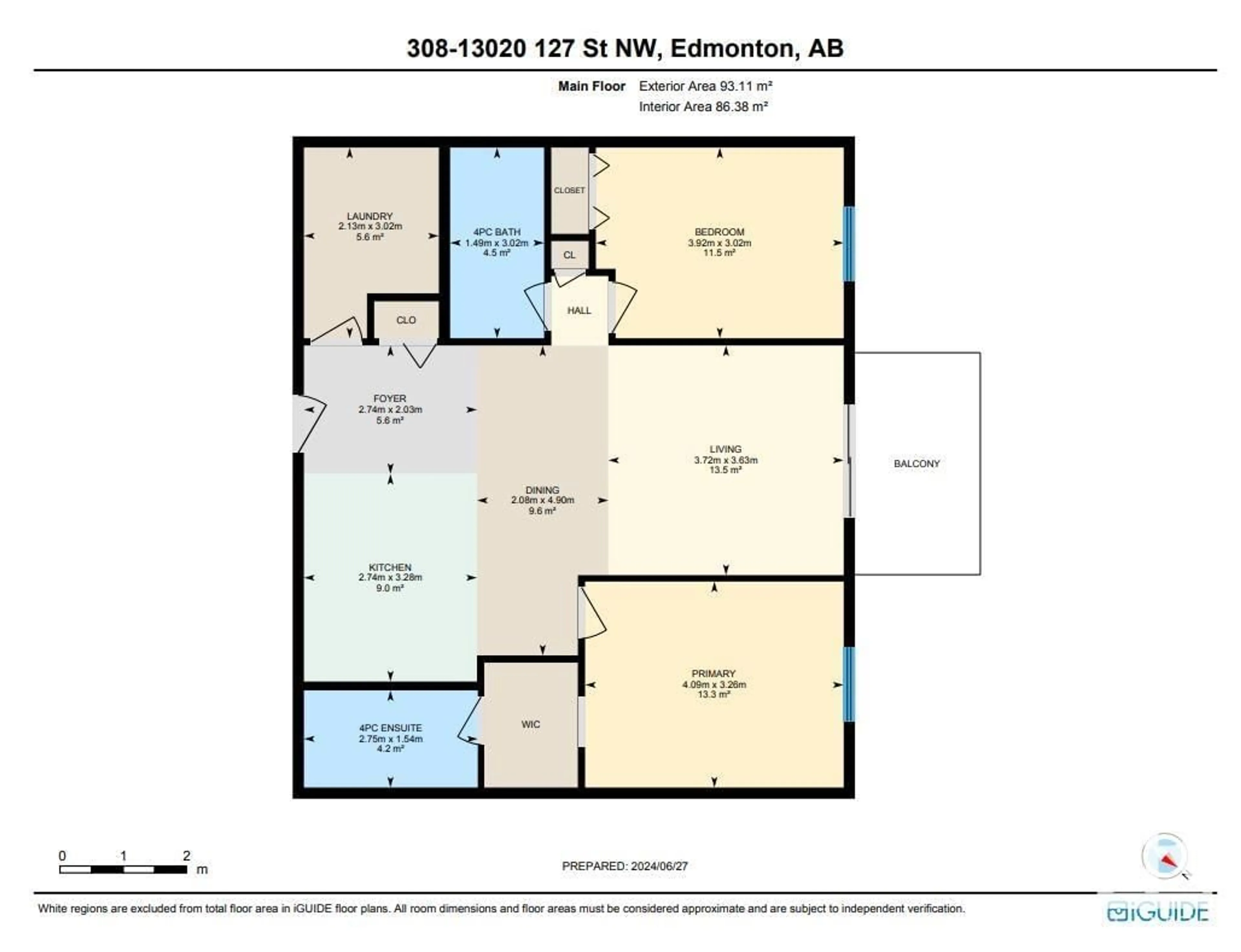 Floor plan for #308 13020 127 ST NW, Edmonton Alberta T5L1A9