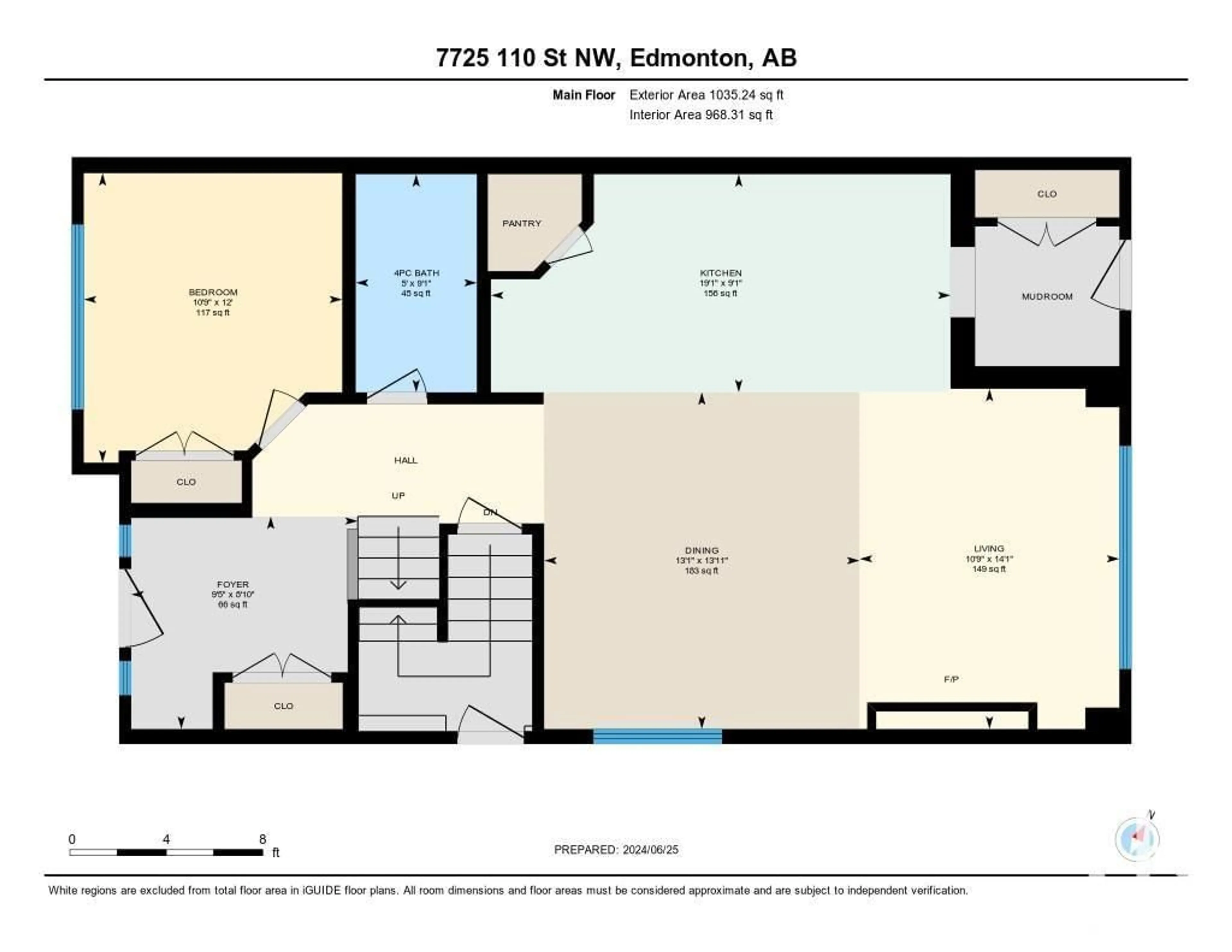 Floor plan for 7725 110 ST NW, Edmonton Alberta T6G1G3