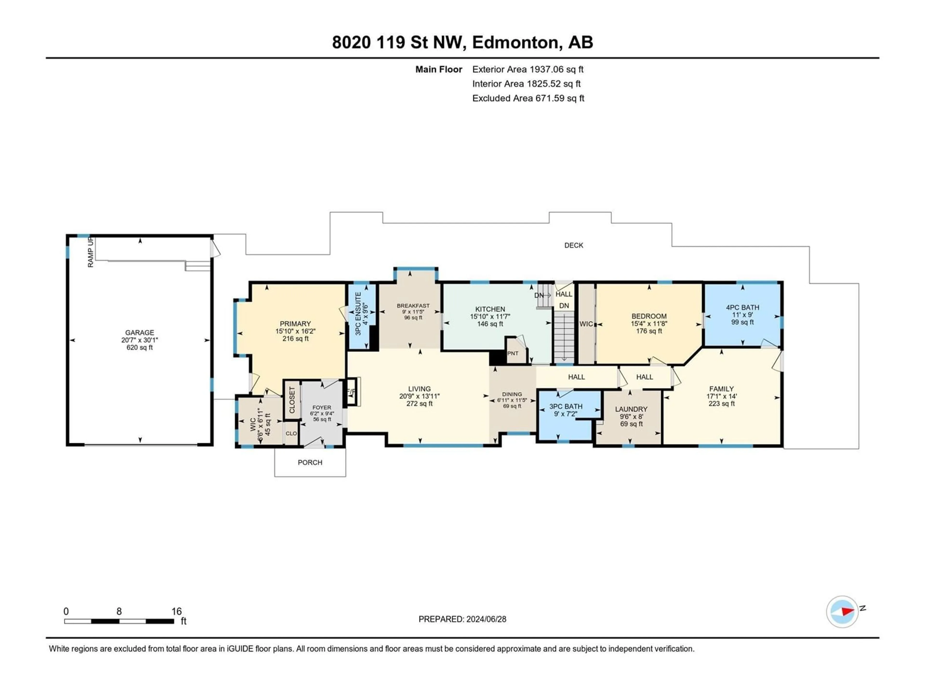 Floor plan for 8020 119 ST NW, Edmonton Alberta T6G2L4