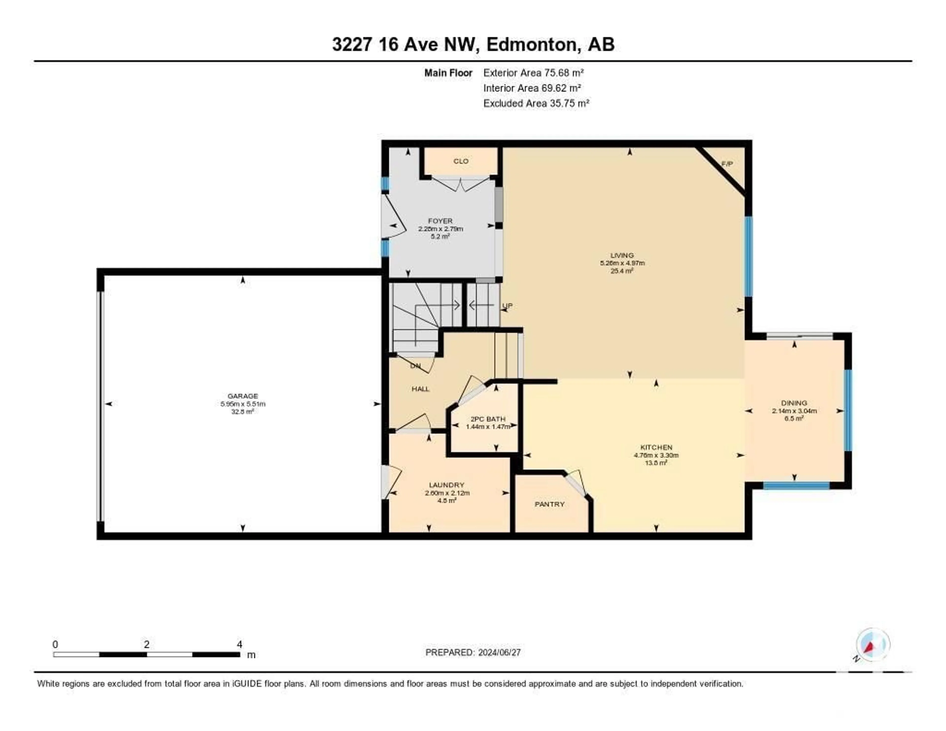 Floor plan for 3227 16 AV NW, Edmonton Alberta T6T0T8