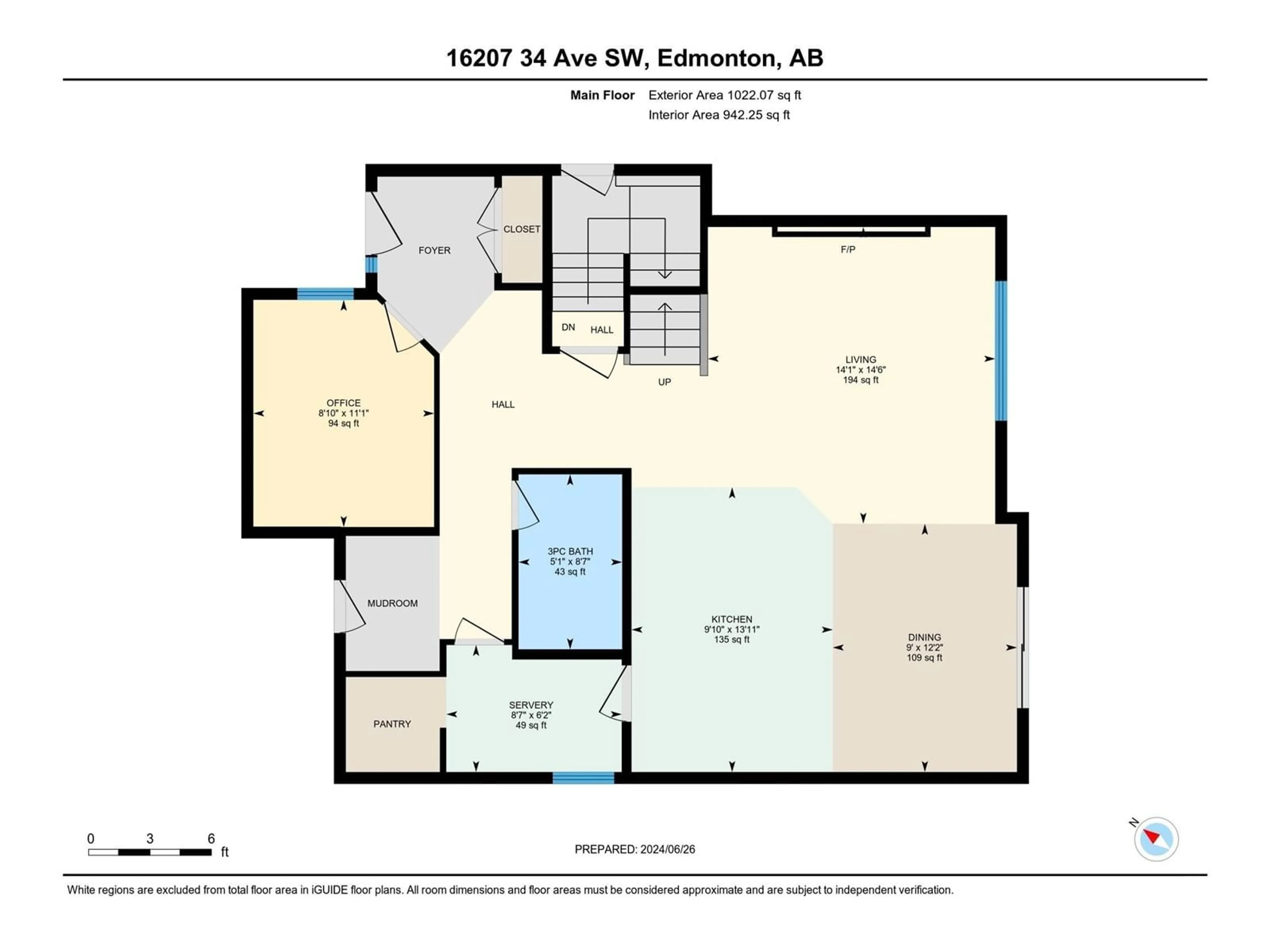 Floor plan for 16207 34 AV SW, Edmonton Alberta T6W4V7