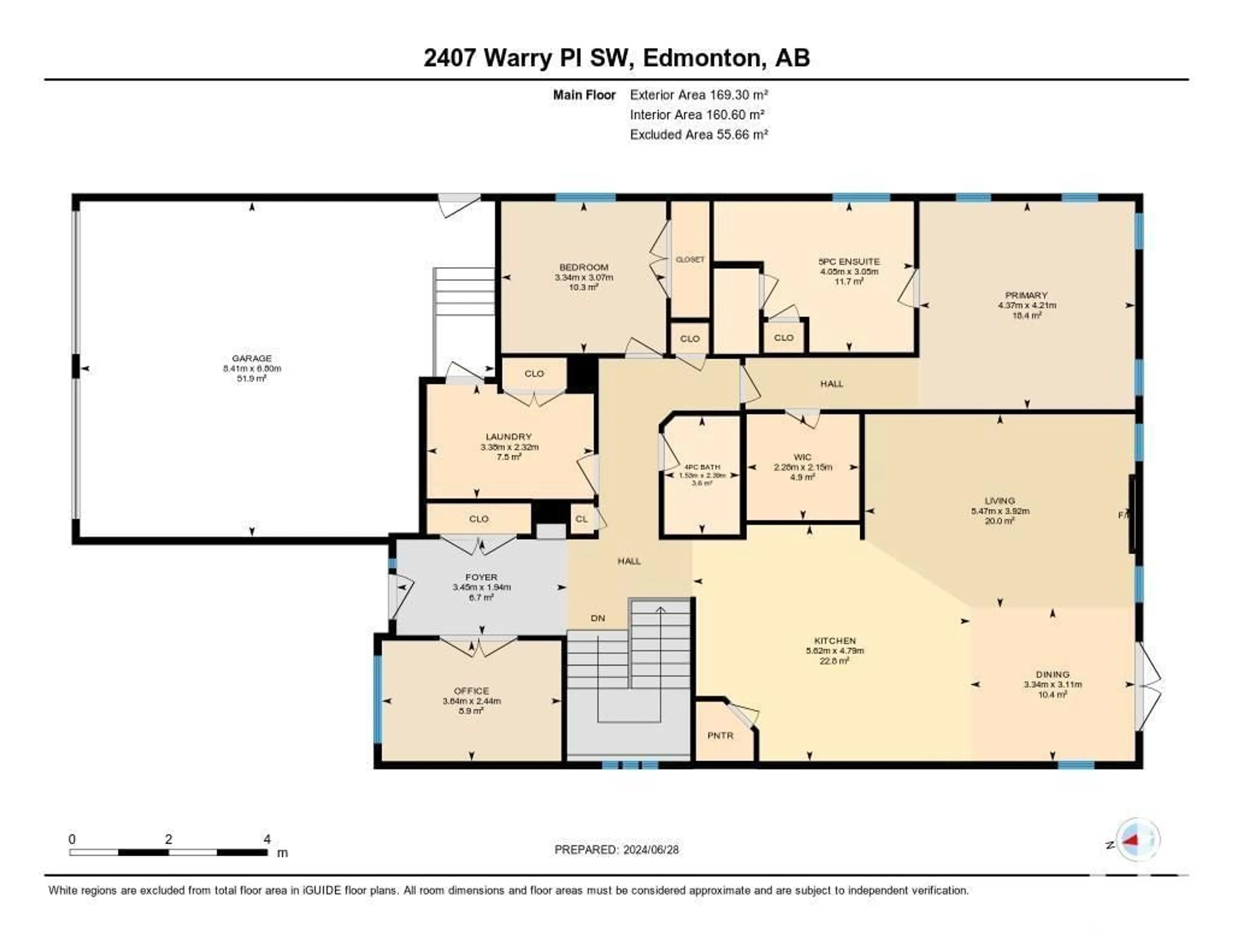 Floor plan for 2407 WARRY PLACE PL SW, Edmonton Alberta T6W0P1