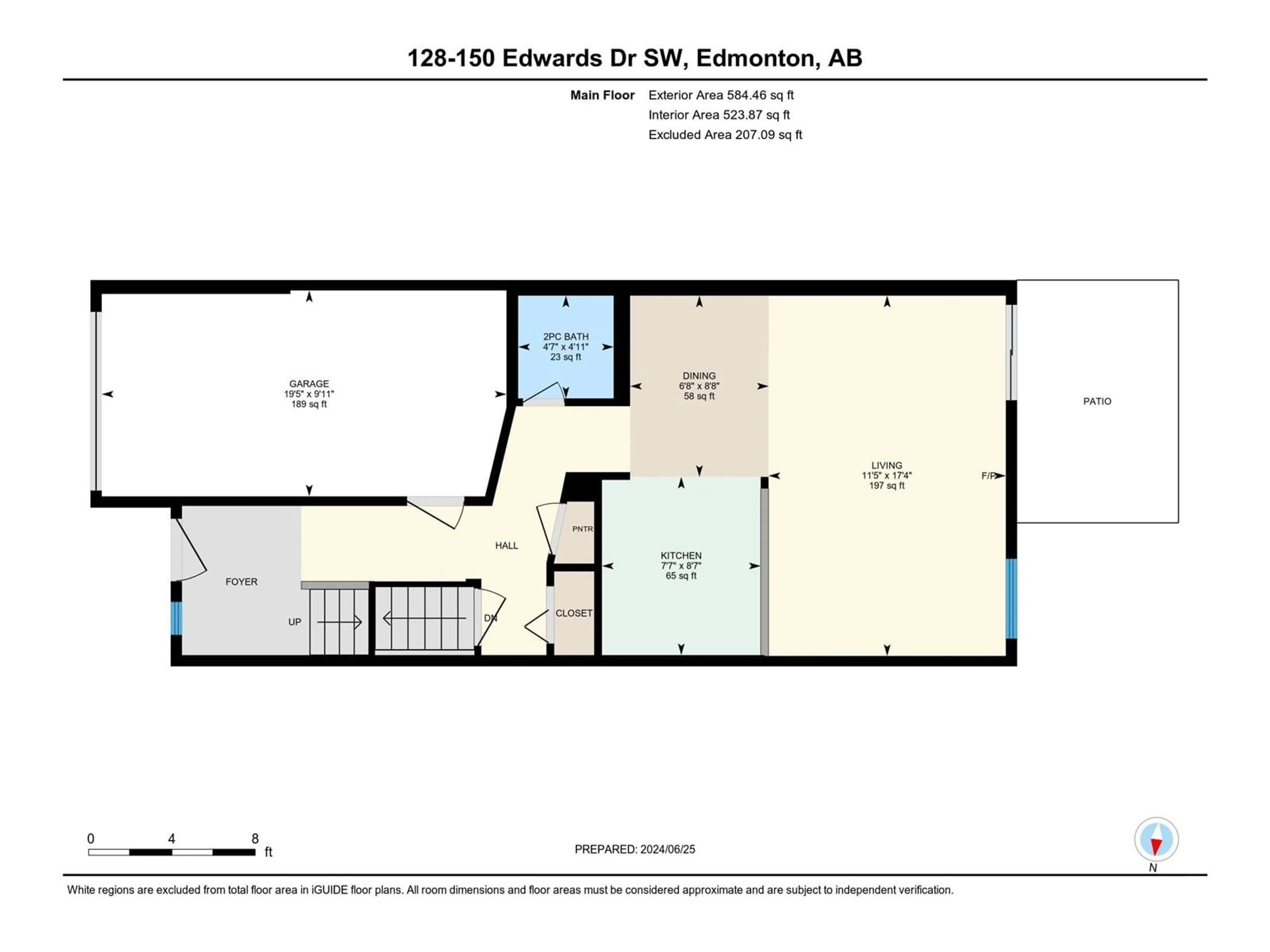 Floor plan for #128 150 EDWARDS DR SW, Edmonton Alberta T6X1M4