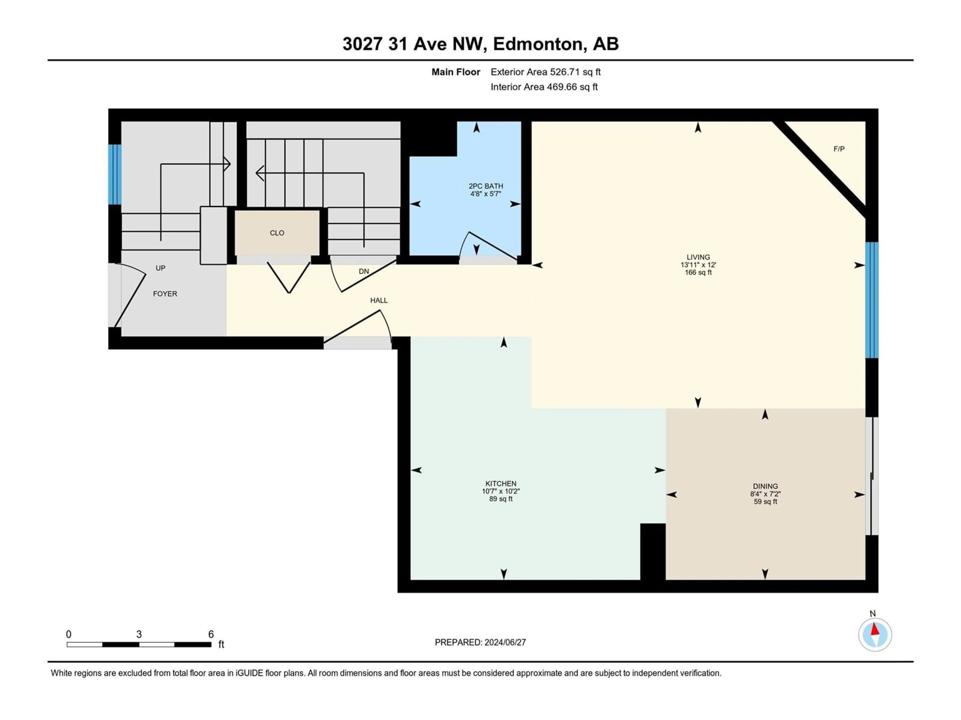 Floor plan for 3027 31 AV NW, Edmonton Alberta T6T1W9