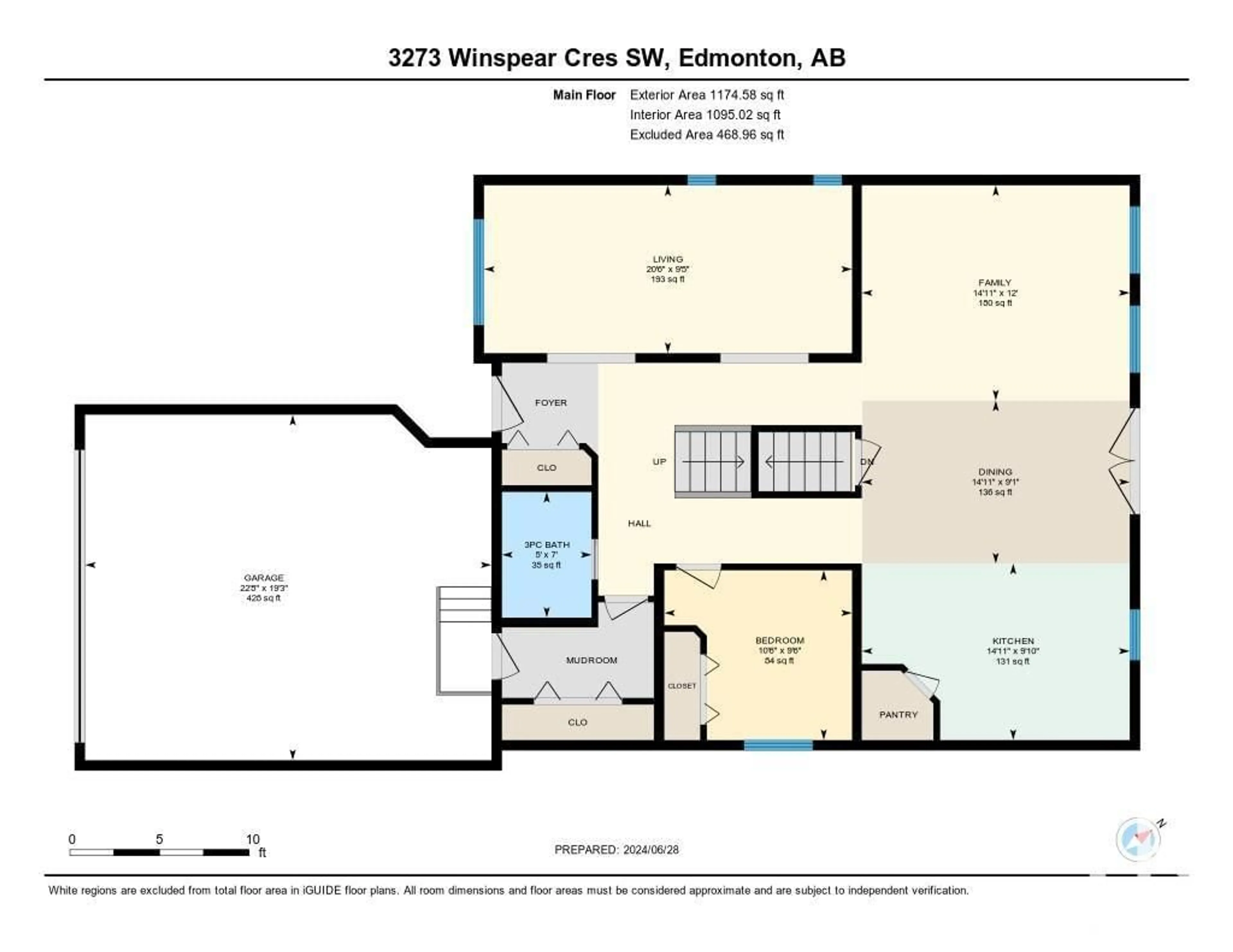 Floor plan for 3273 WINSPEAR CR SW, Edmonton Alberta T6X1P2