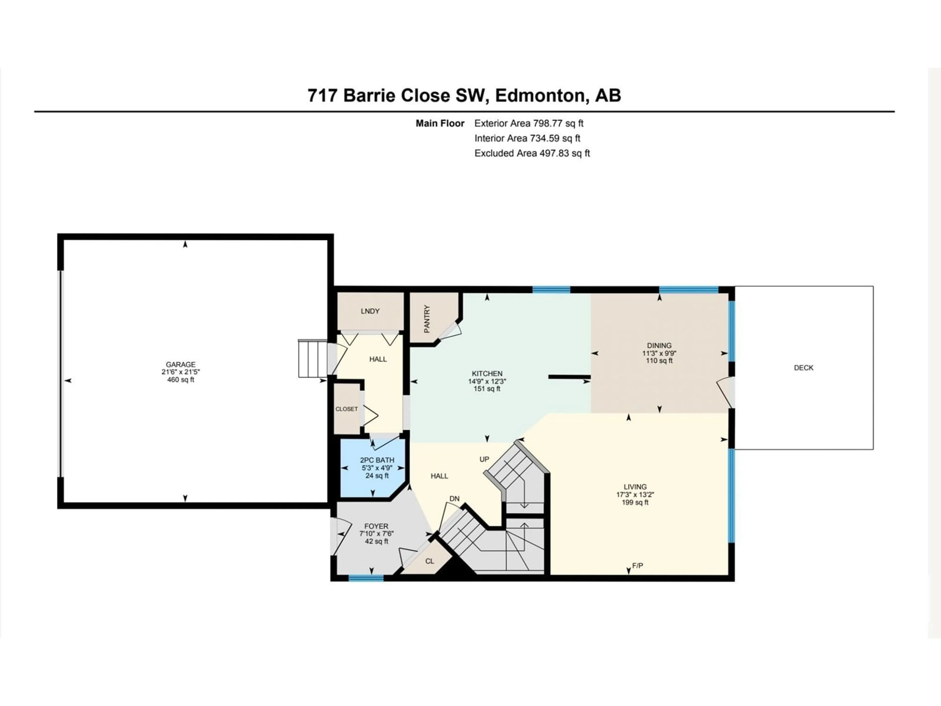Floor plan for 717 BARRIE CL SW, Edmonton Alberta T6W1E8