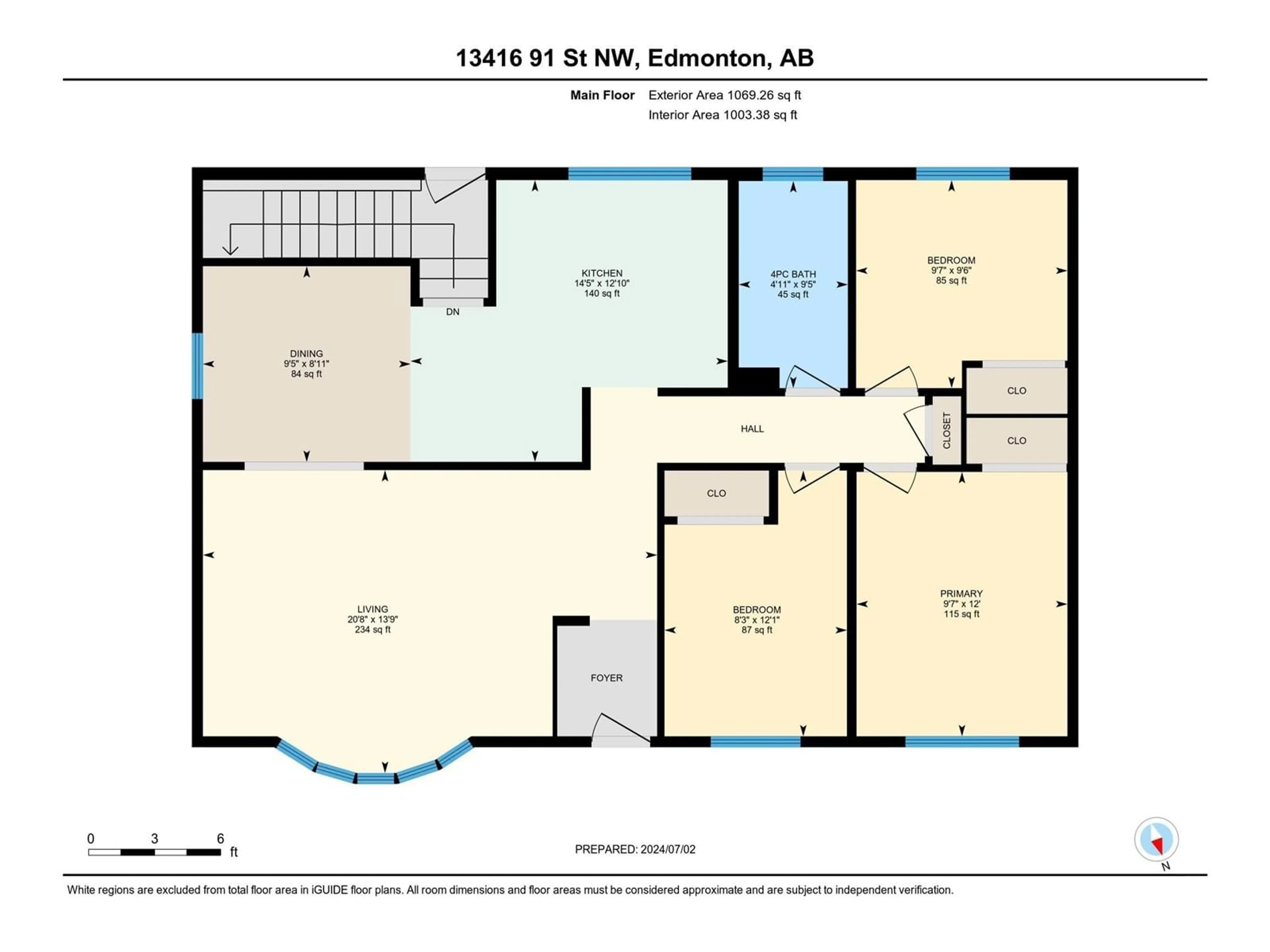 Floor plan for 13416 91 ST NW, Edmonton Alberta T5E3P8