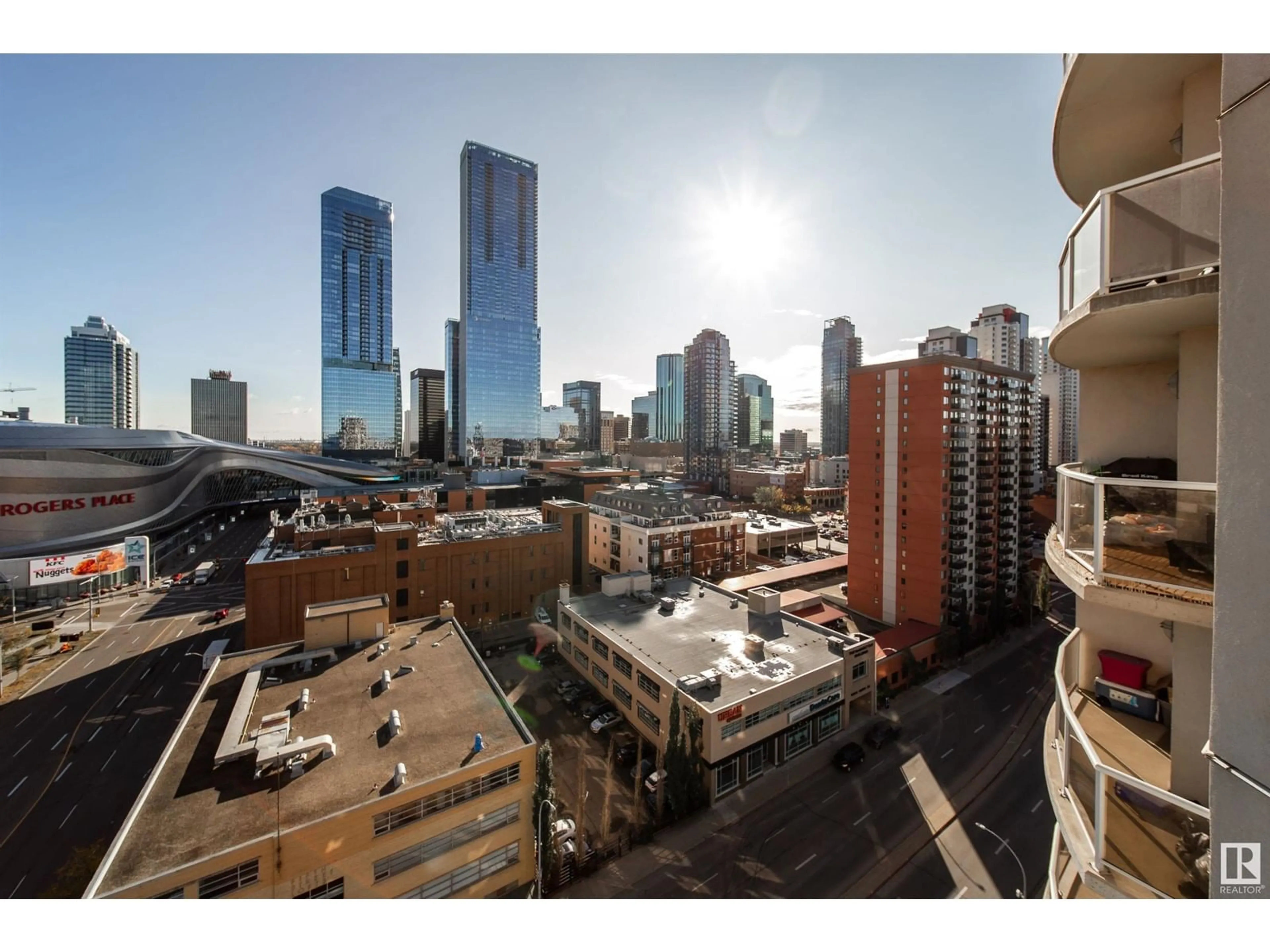 A pic from exterior of the house or condo, the view of city buildings for #1306 10388 105 ST NW, Edmonton Alberta T5J0C2