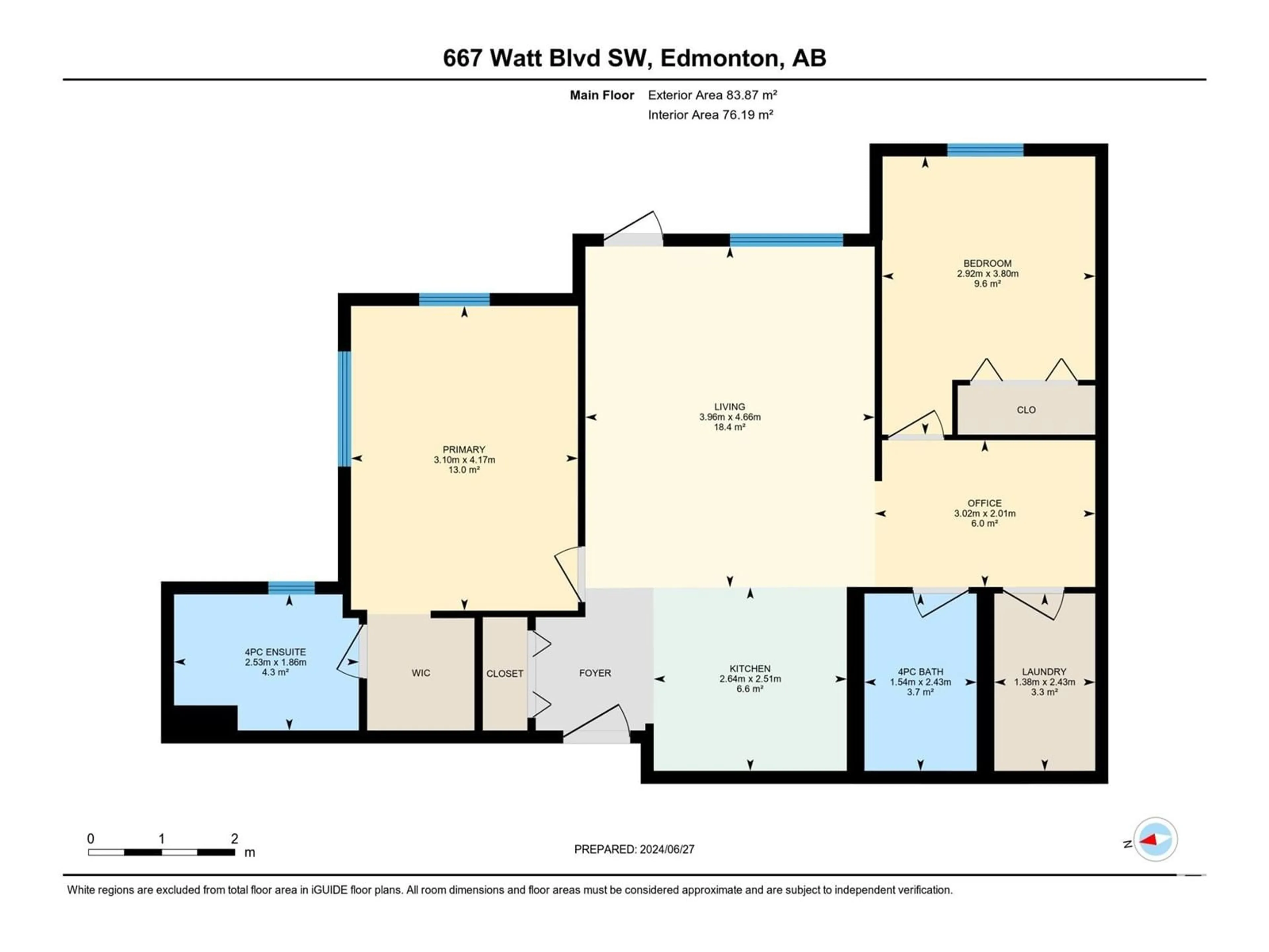 Floor plan for #214 667 WATT BV SW, Edmonton Alberta T6X0Y2