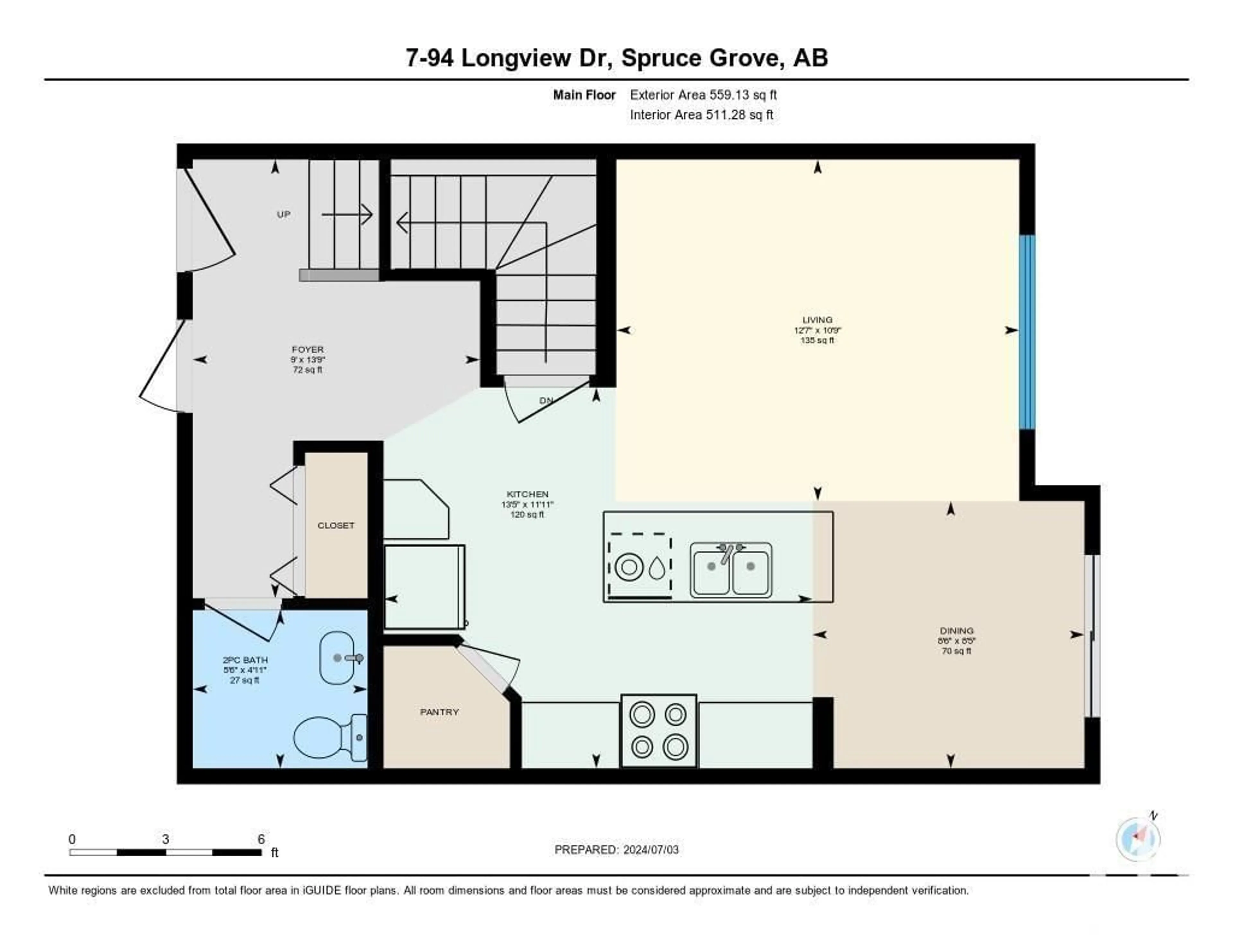 Floor plan for #7 94 LONGVIEW DR, Spruce Grove Alberta T7X0W3