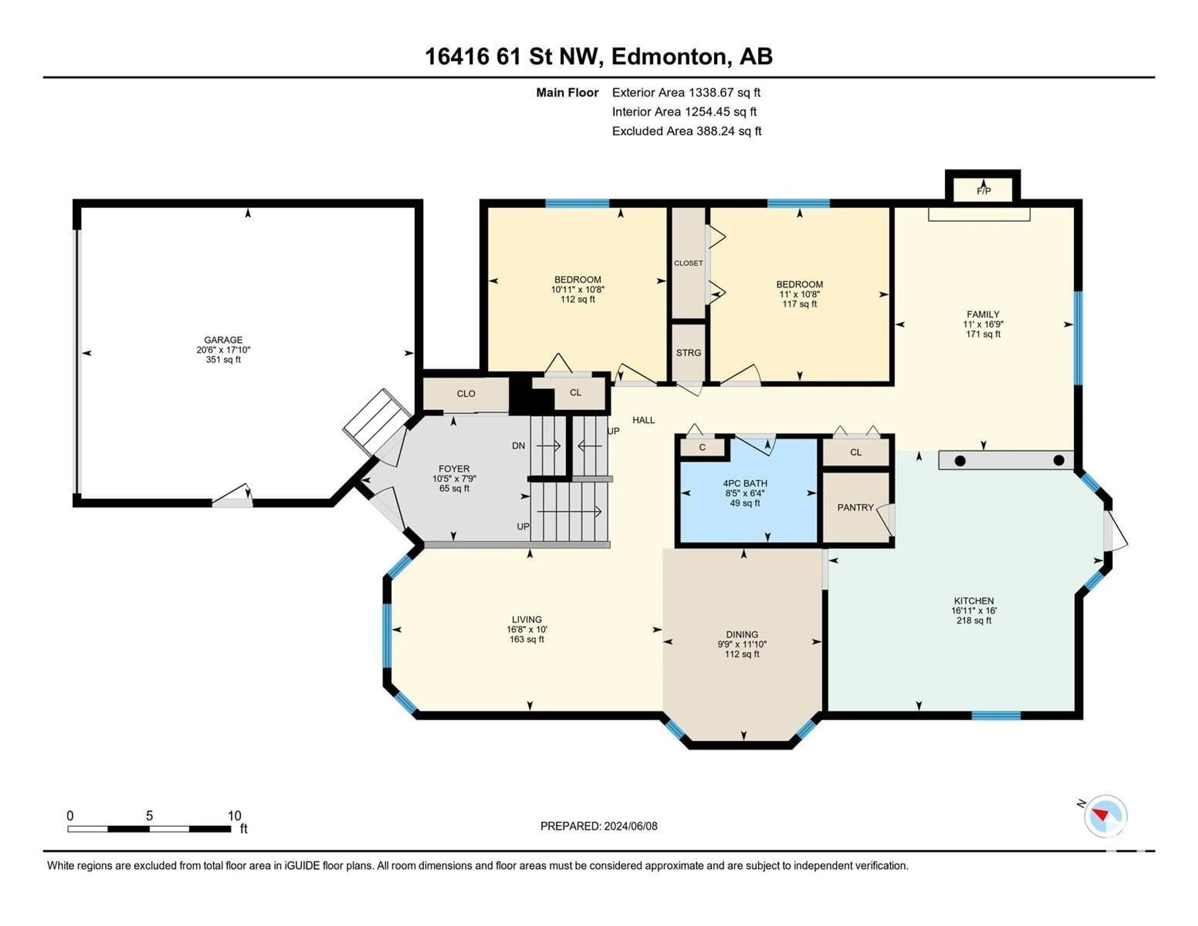 Floor plan for 16416 61 ST NW, Edmonton Alberta T6T1W6