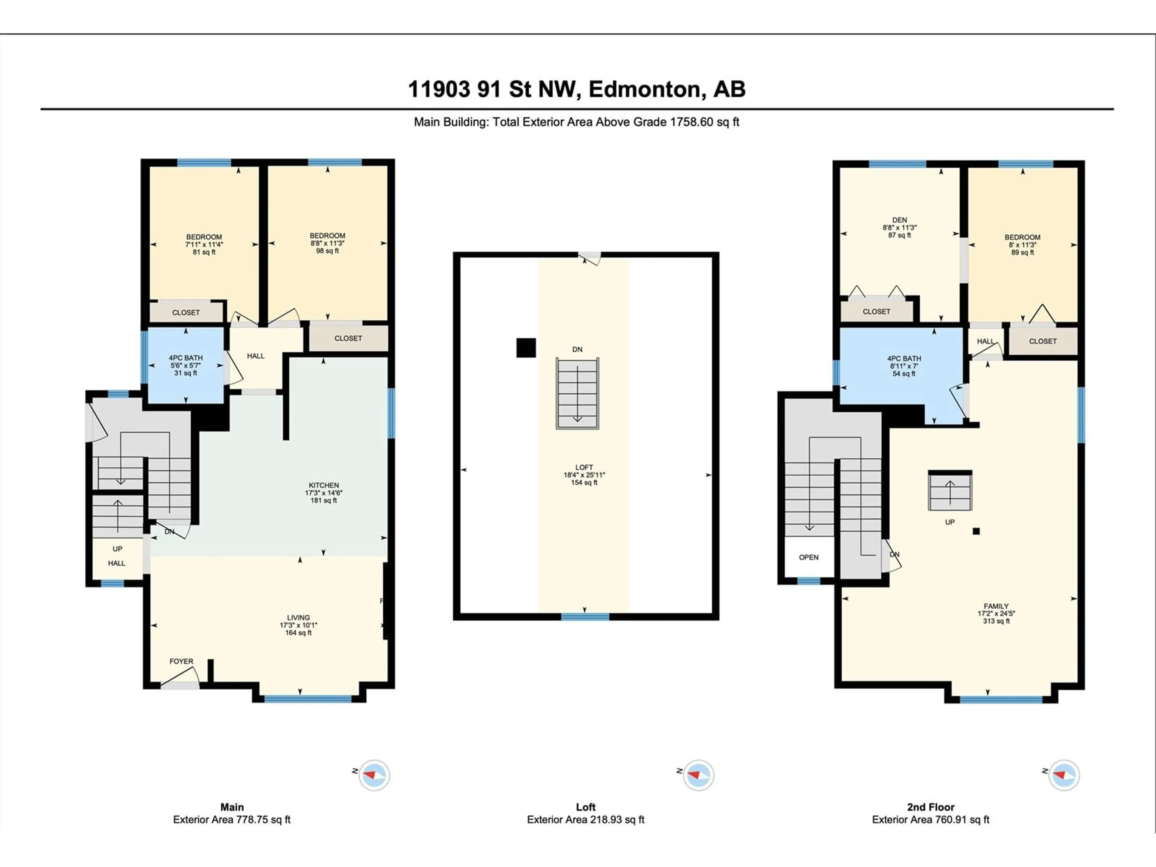 Floor plan for 11903 91 ST NW, Edmonton Alberta T5B4B7