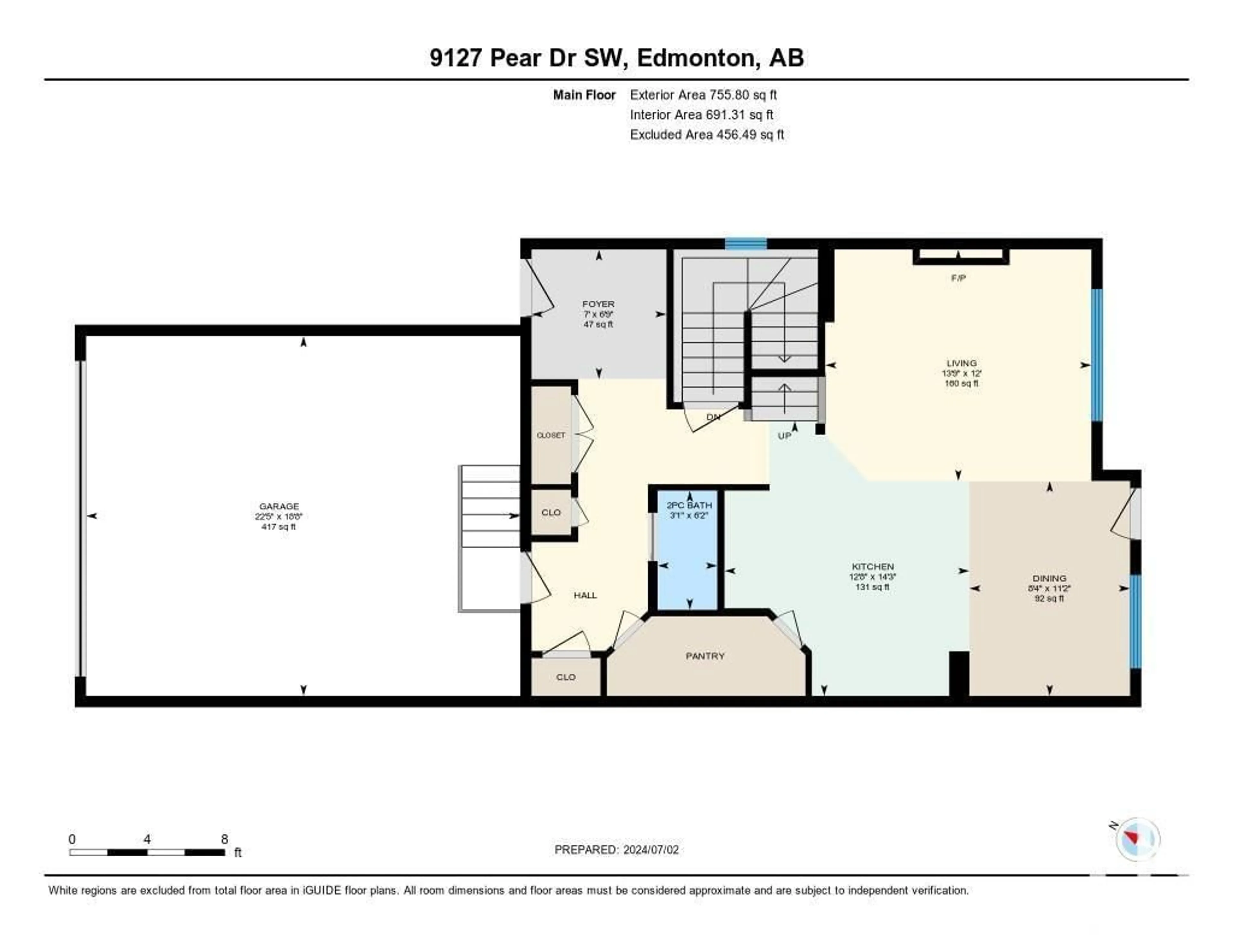 Floor plan for 9127 PEAR DR SW, Edmonton Alberta T6X2N7