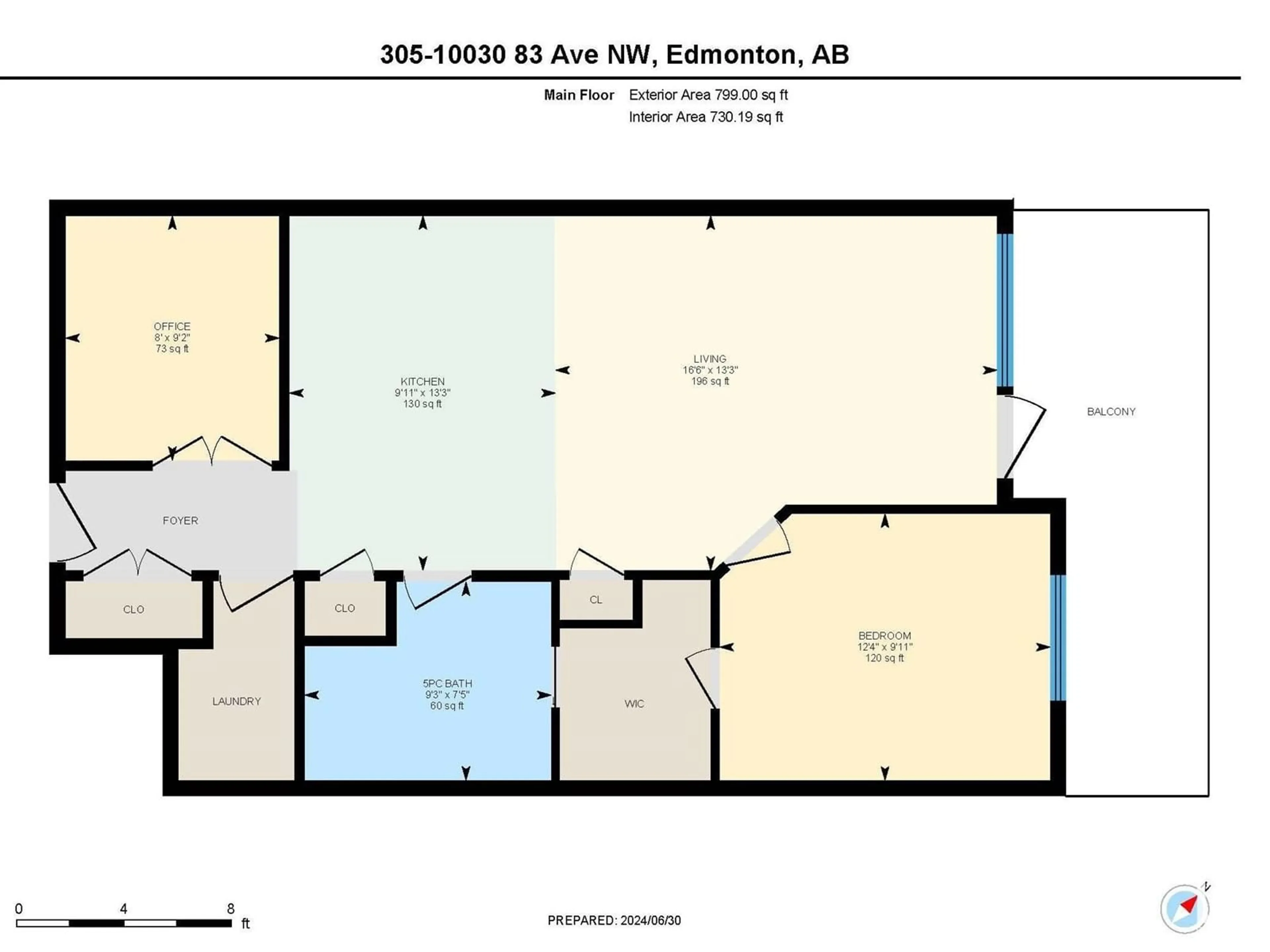Floor plan for #305 10030 83 AV NW, Edmonton Alberta T6E2C2