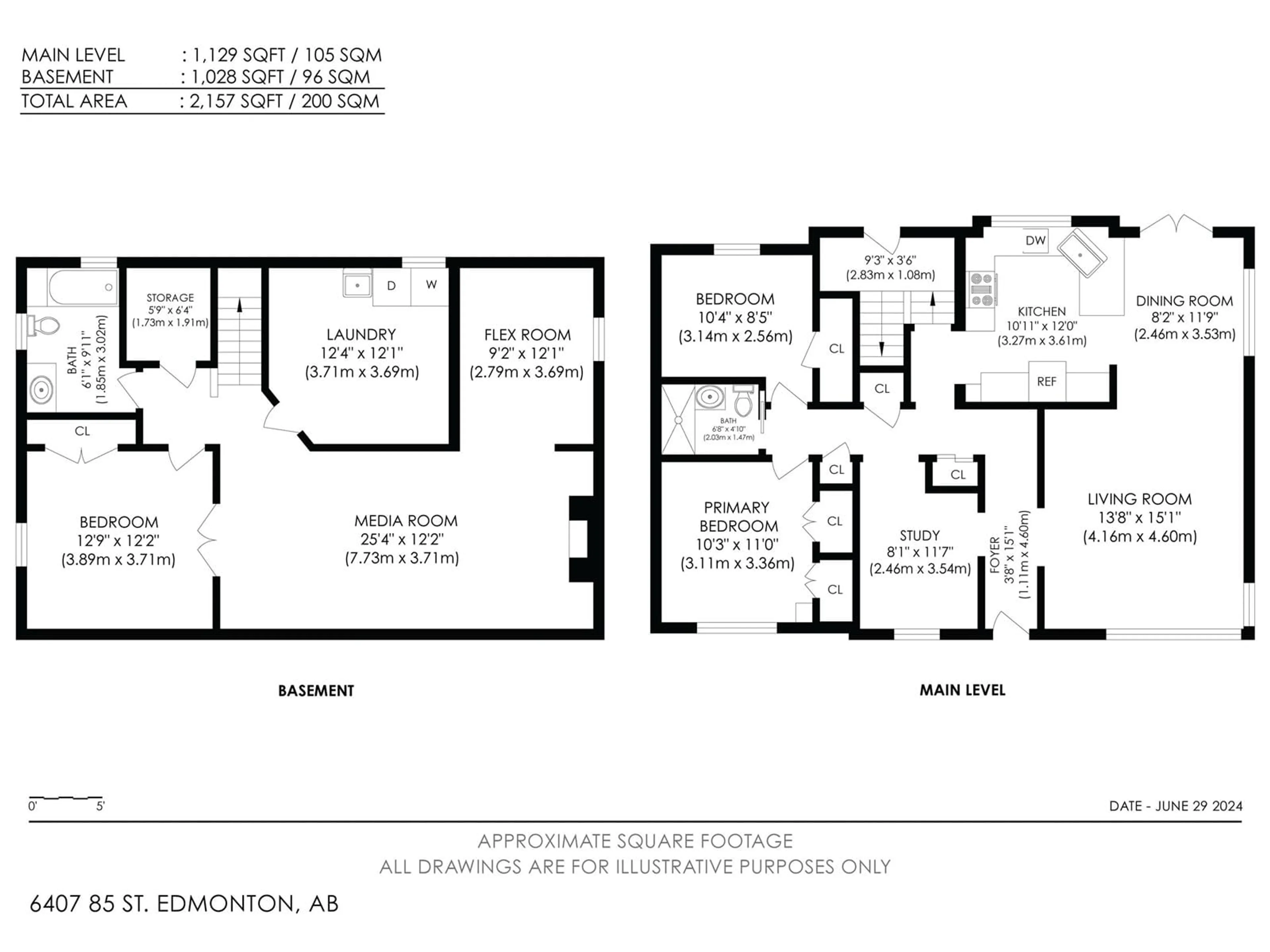 Floor plan for 6407 85 ST NW, Edmonton Alberta T6E2X1