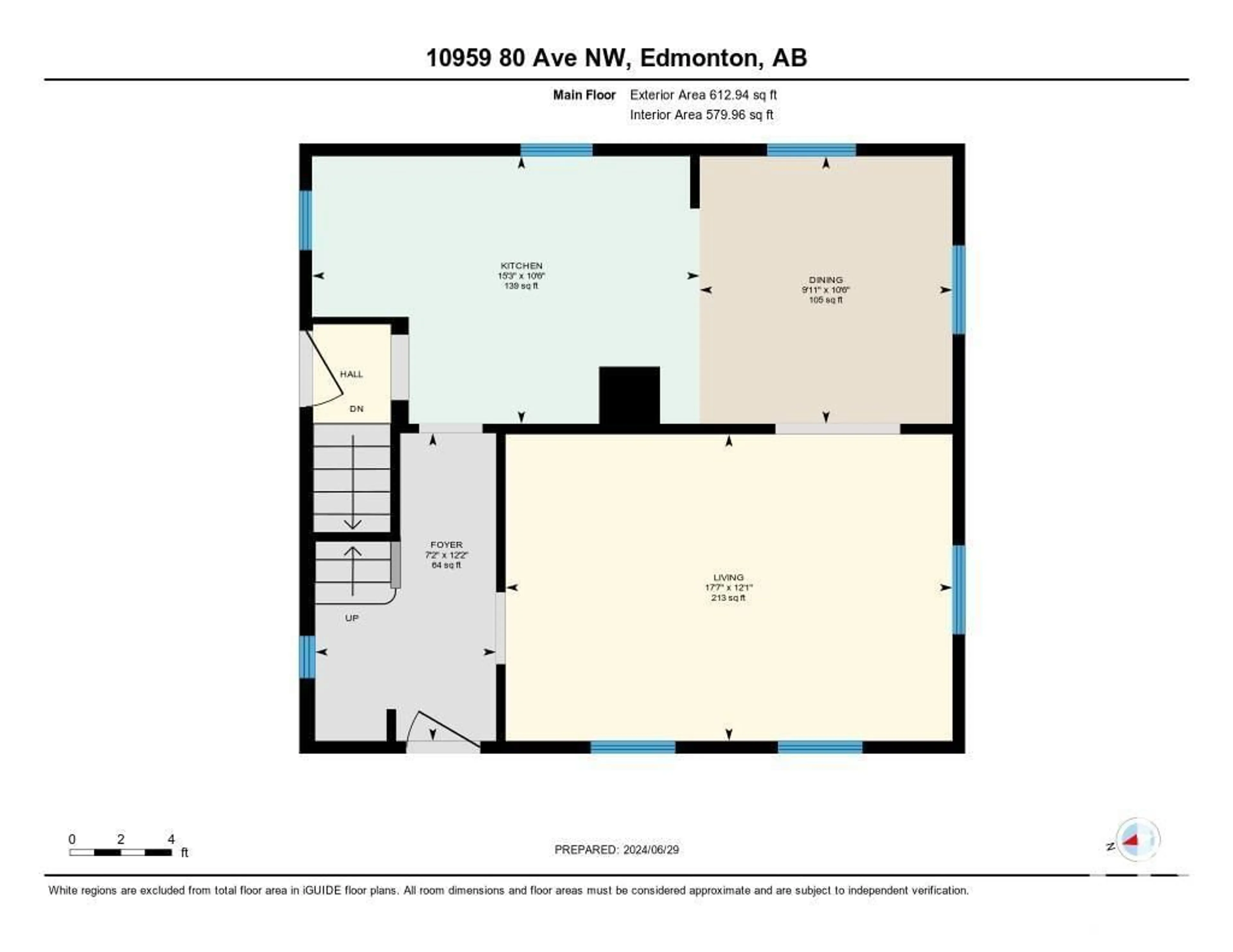 Floor plan for 10959 80 AV NW, Edmonton Alberta T6G0P9