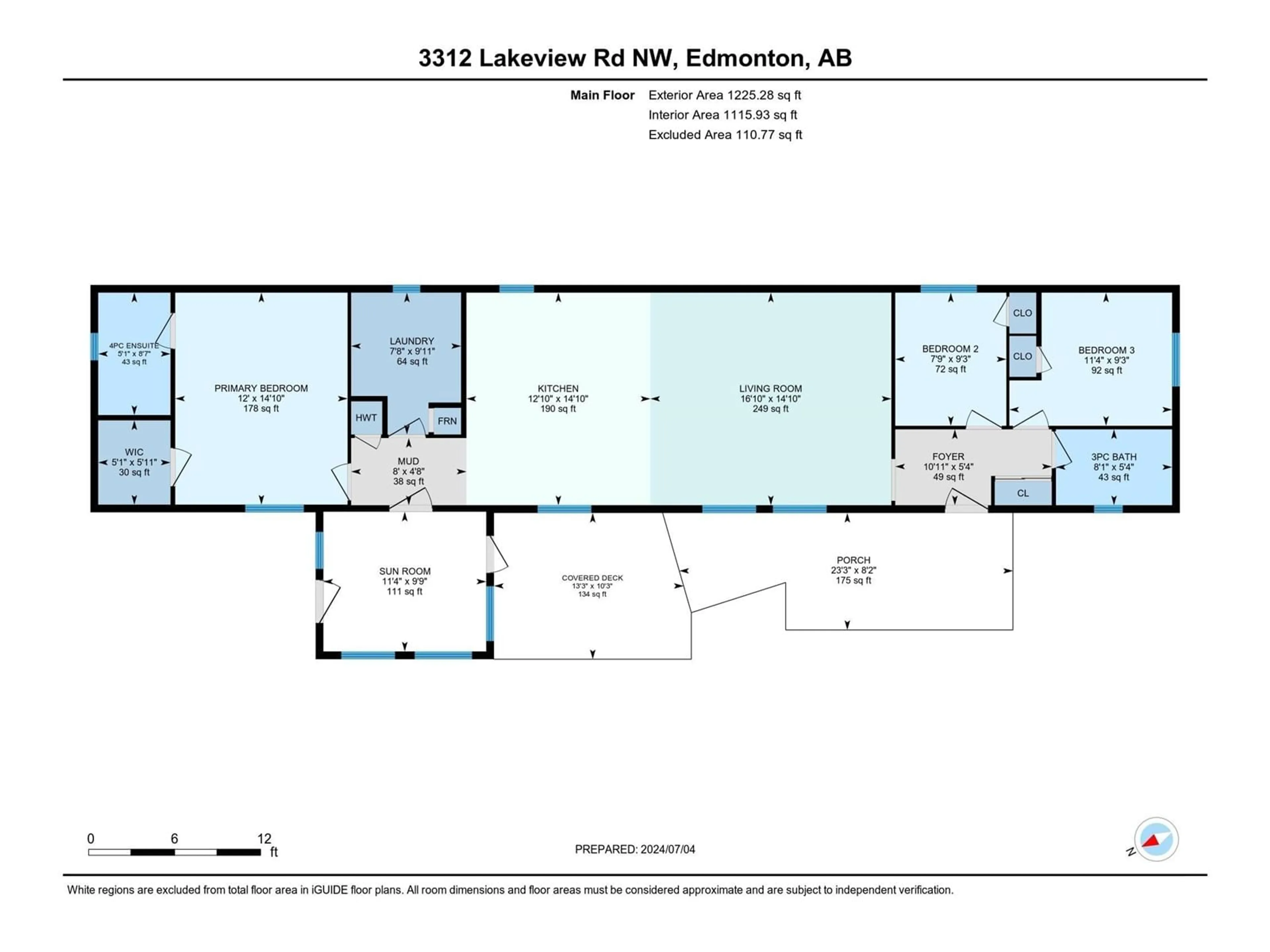 Floor plan for 3312 Lakeview RD NW, Edmonton Alberta T5S2R8
