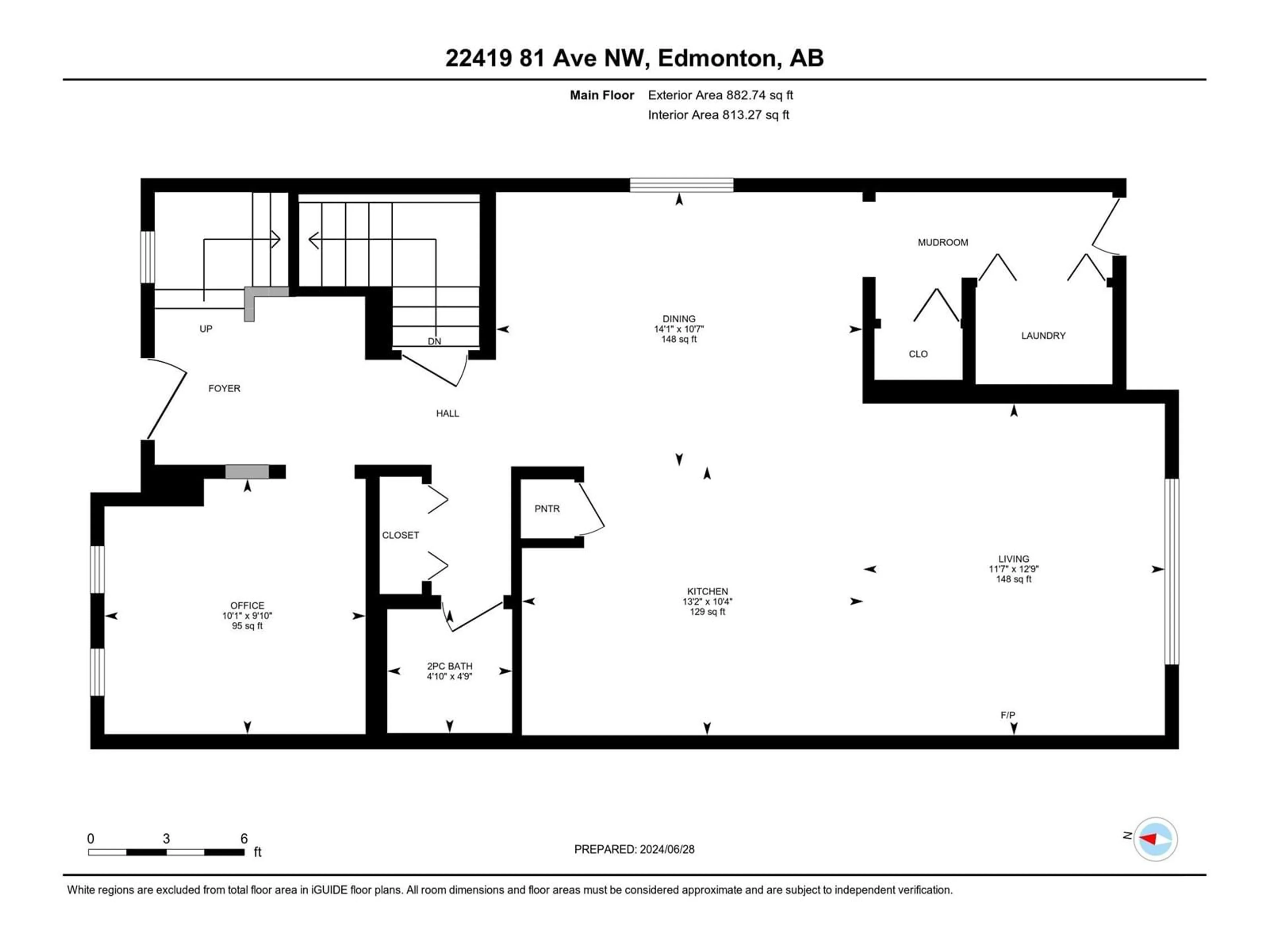 Floor plan for 22419 81 AV NW, Edmonton Alberta T5T7A4