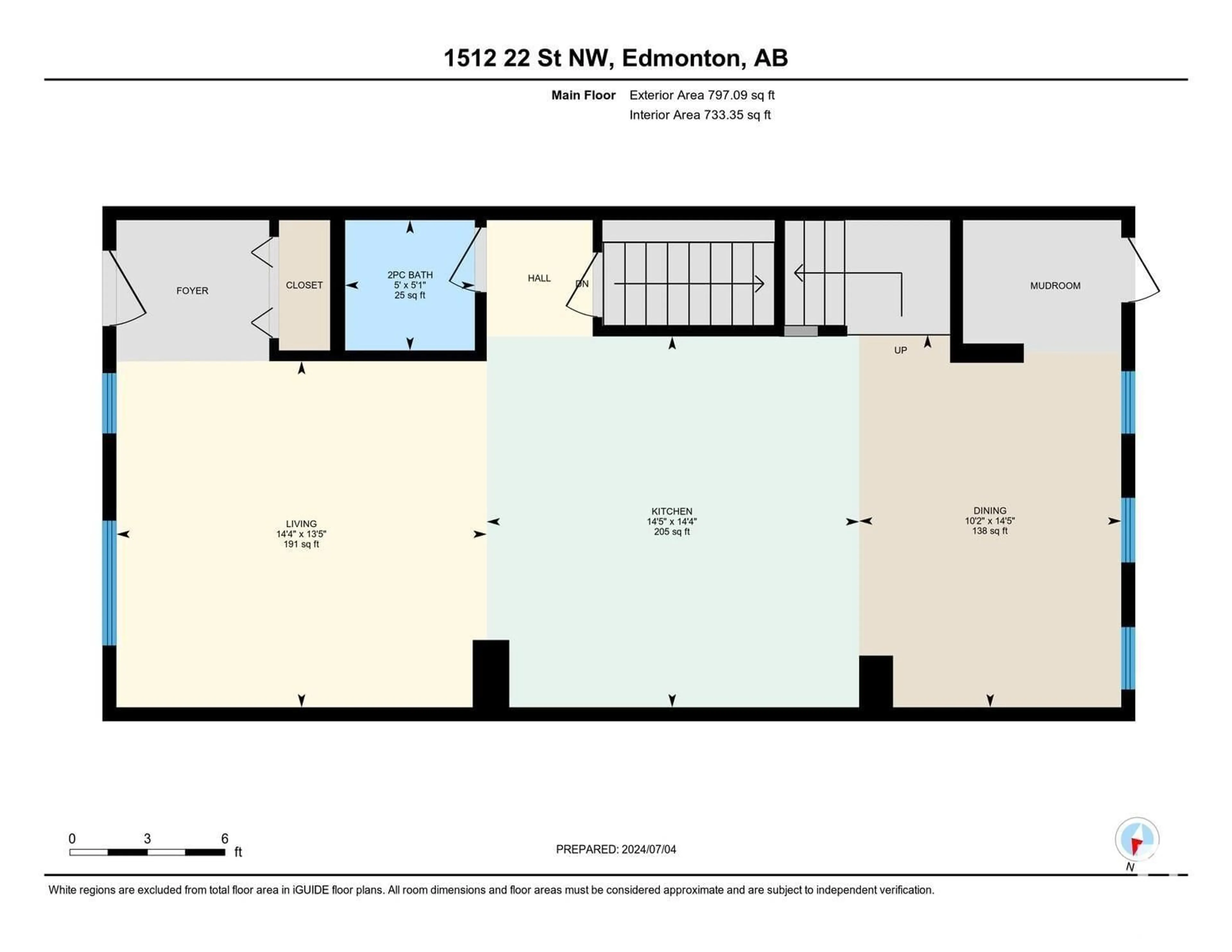 Floor plan for 1512 22 ST NW, Edmonton Alberta T6T2B8