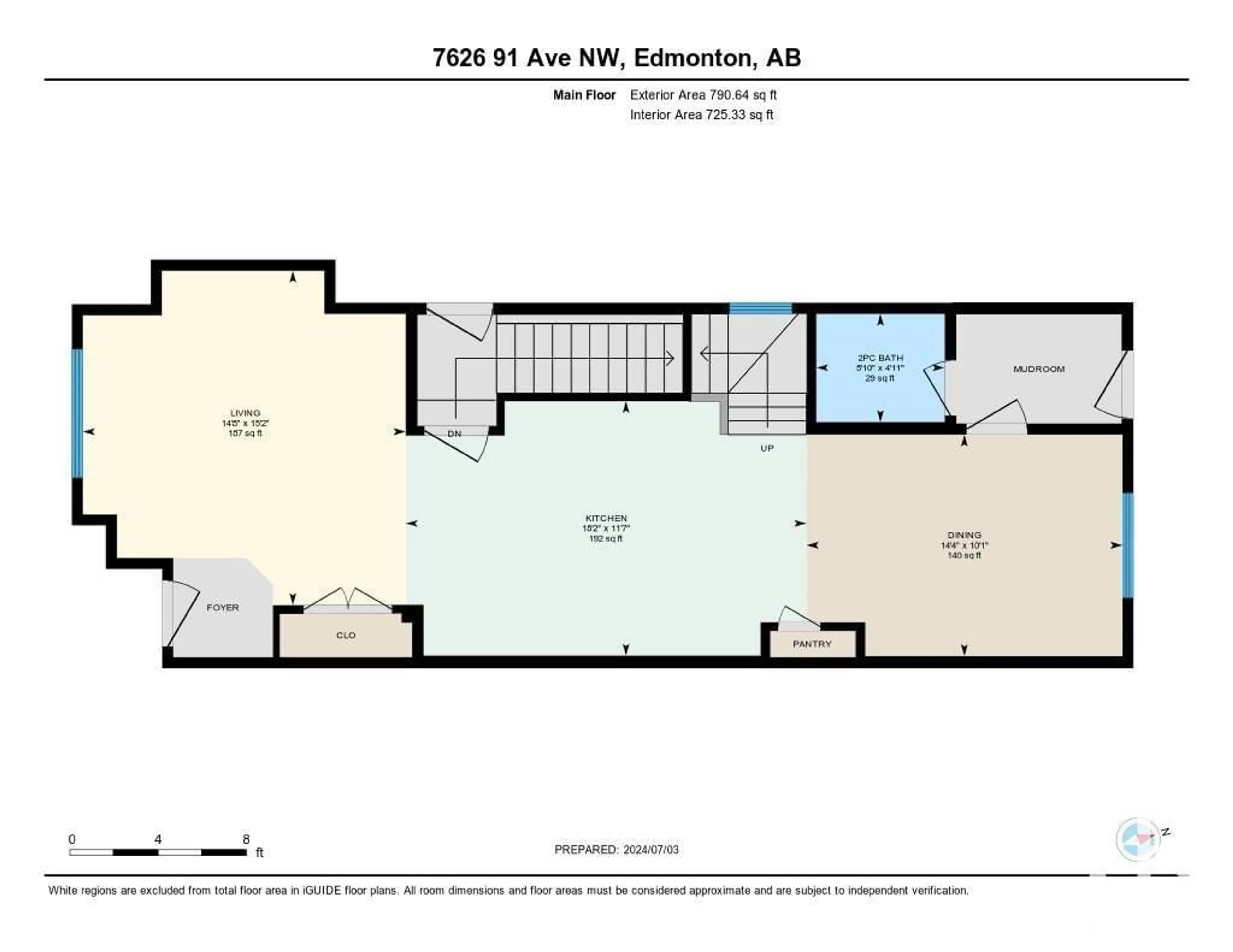 Floor plan for 7626 91 AV NW, Edmonton Alberta T6C1P9