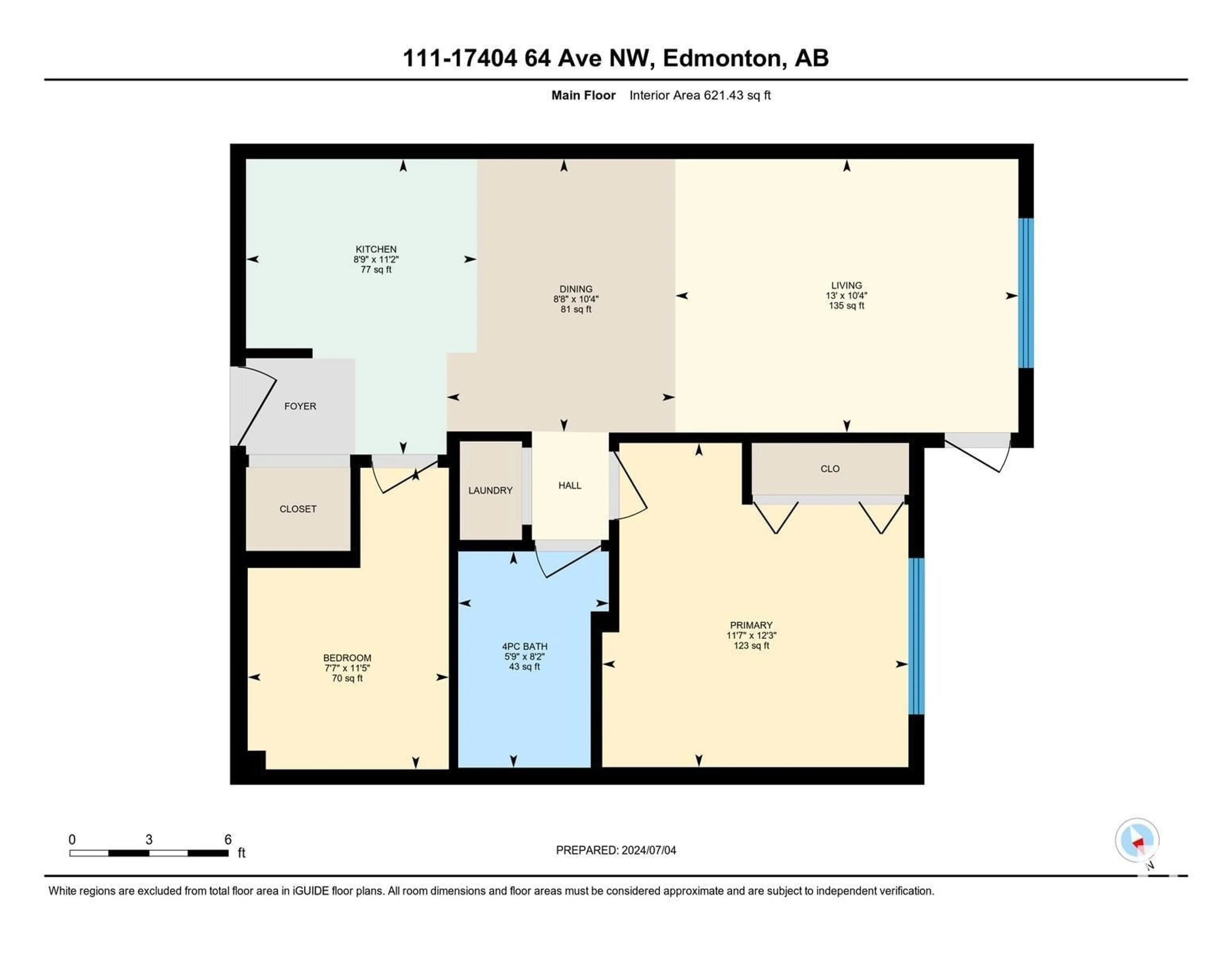 Floor plan for #111 17404 64 AV NW, Edmonton Alberta T5T6X4