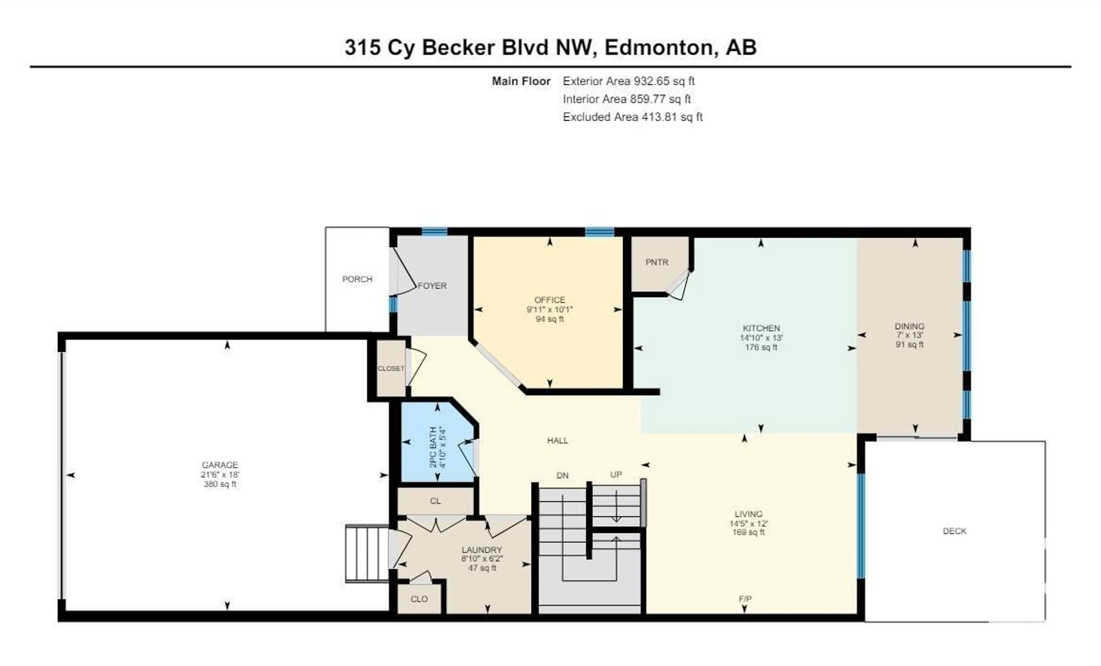 Floor plan for 315 Cy Becker BV NW, Edmonton Alberta T5Y0Z4
