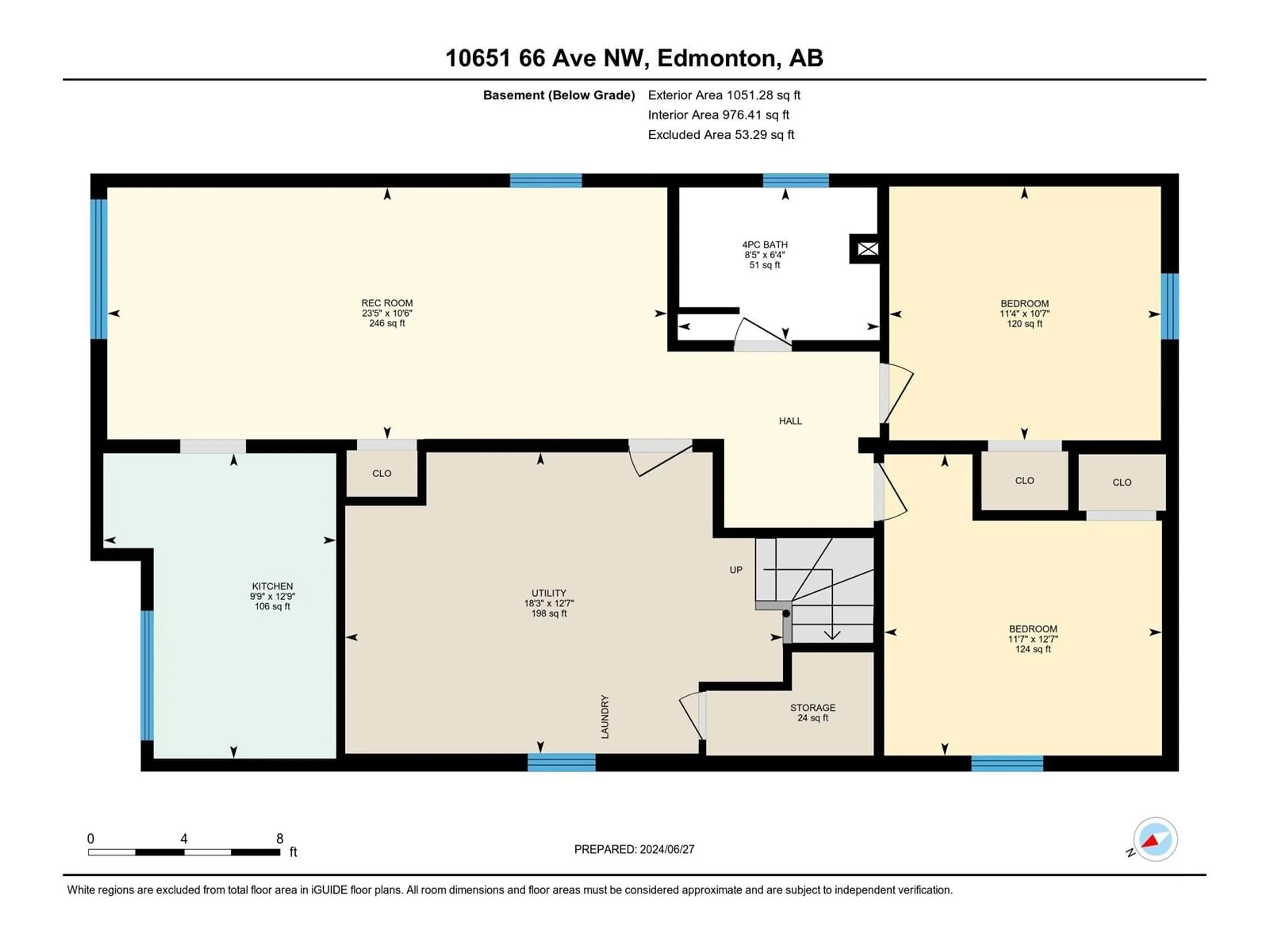 Floor plan for 10651 66 AV NW, Edmonton Alberta T6H1X5