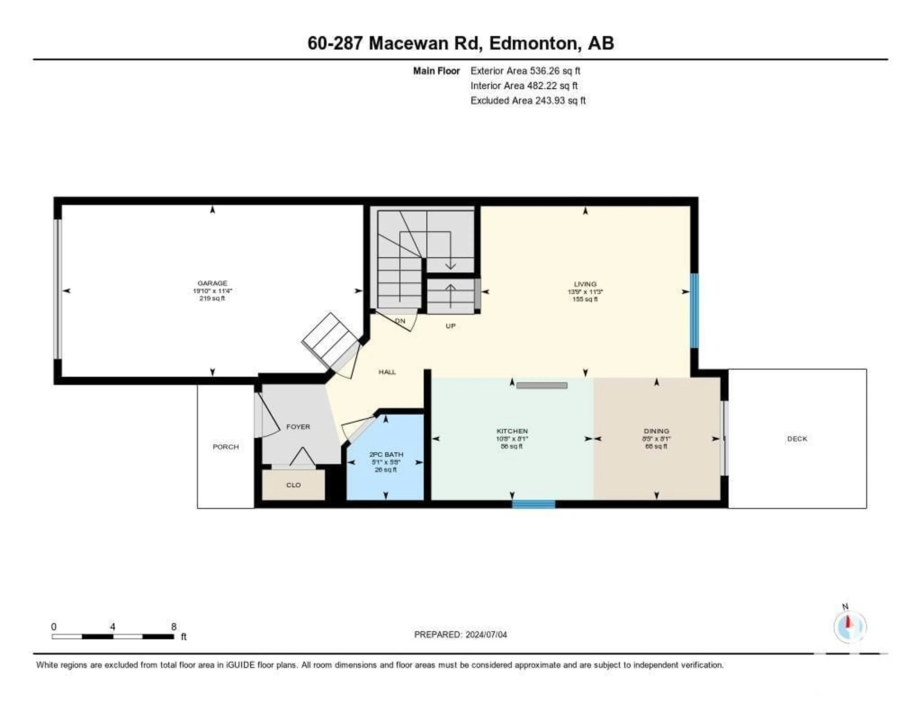 Floor plan for 60 287 MacEwen Road SW, Edmonton Alberta T6W1T4