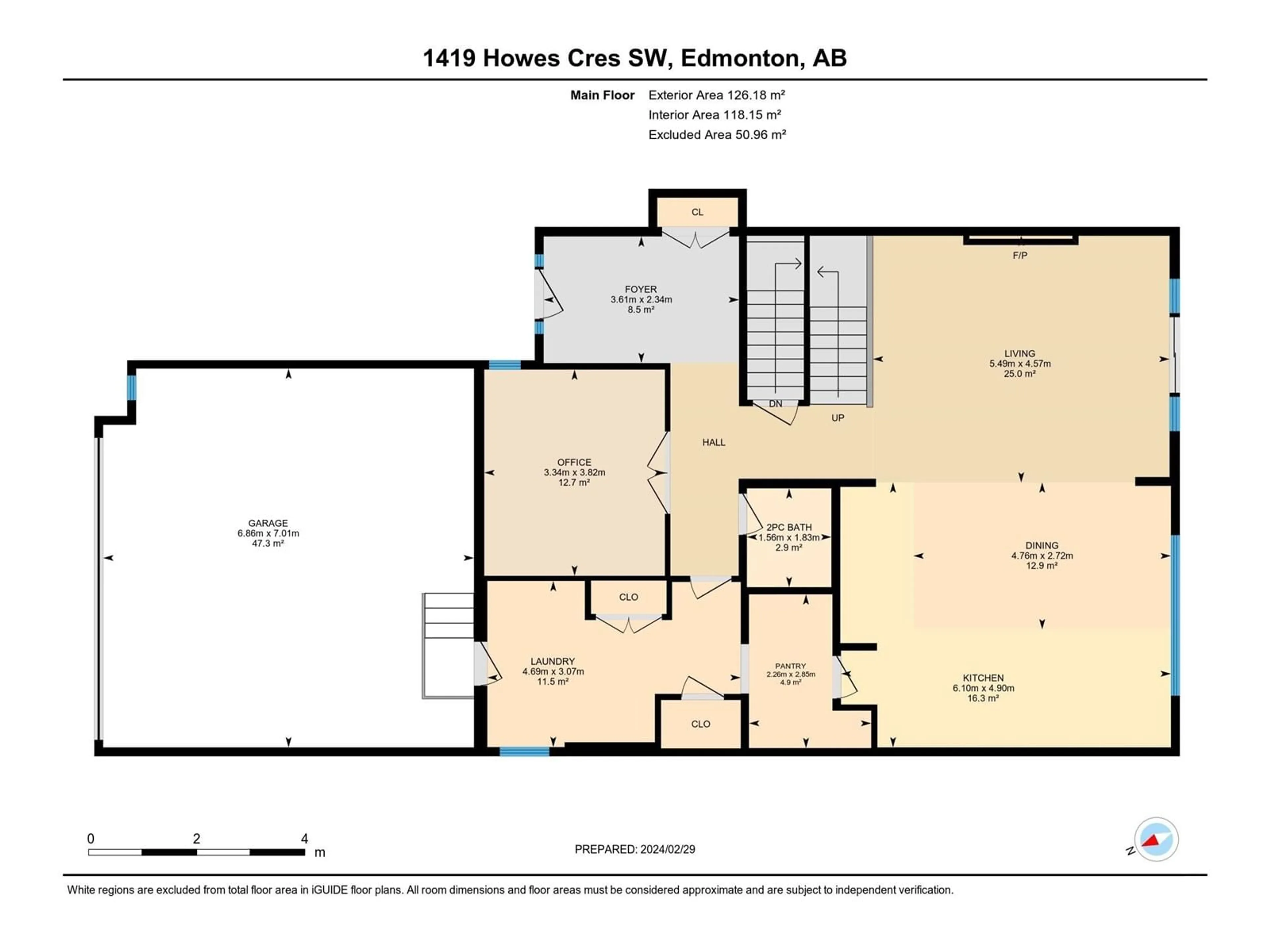 Floor plan for 1419 Howes CR SW, Edmonton Alberta T6W4G5